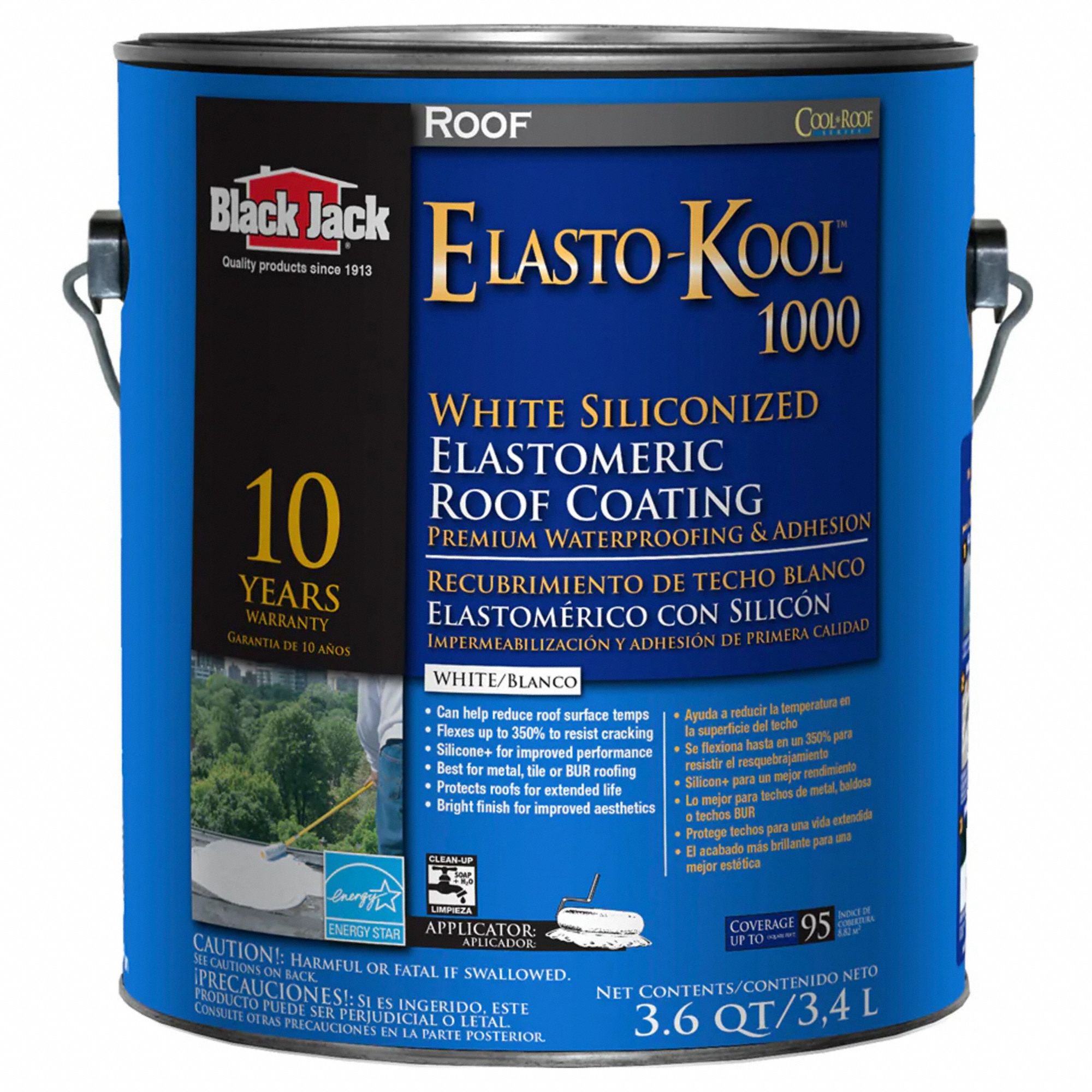 BLACK JACK, Reflective, Elasto-Kool 1000 3.6-quart White Elastomeric ...