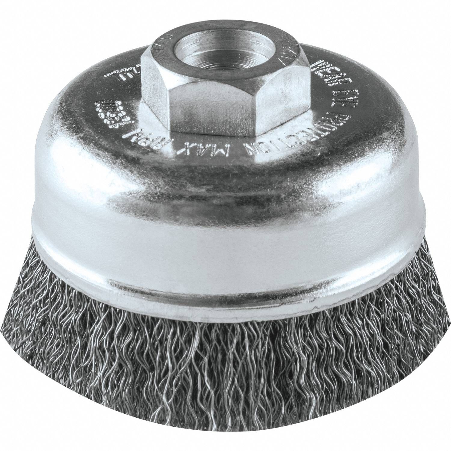 Cup Brush, Crimped Wire, 1/64" Brush Dia.