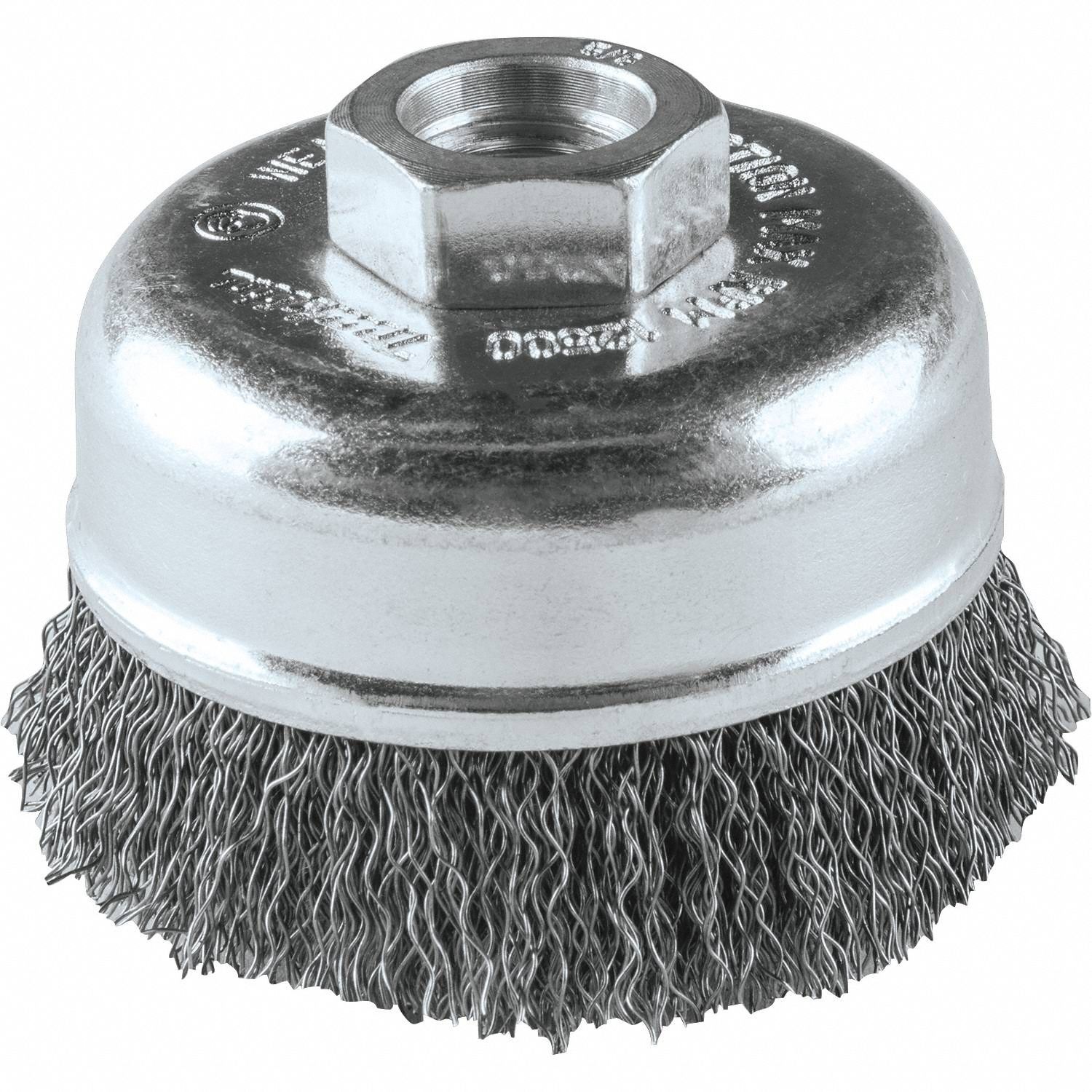 Cup Brush, Crimped Wire, 1/64" Brush Dia.