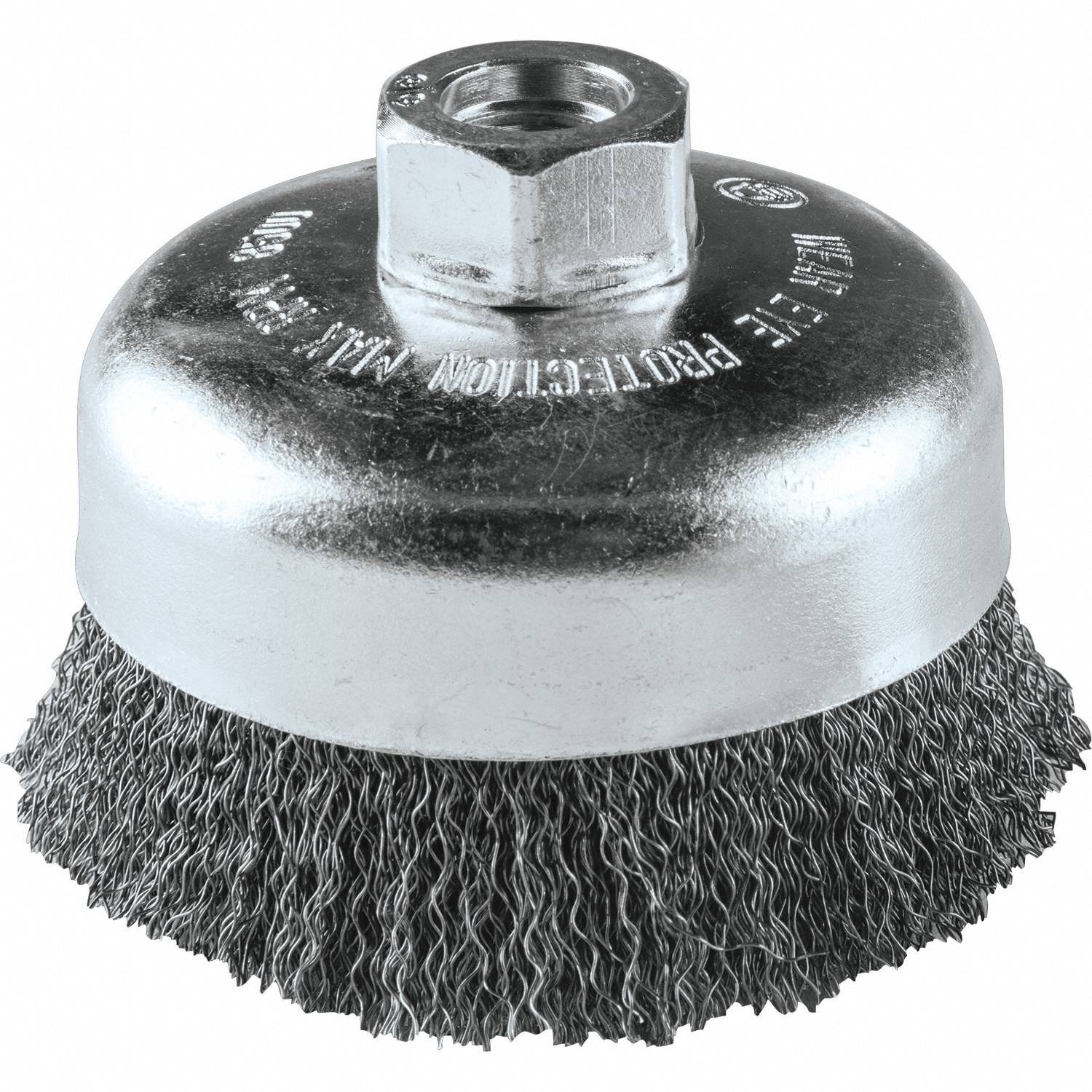 Cup Brush, Crimped Wire, 1/64" Brush Dia.