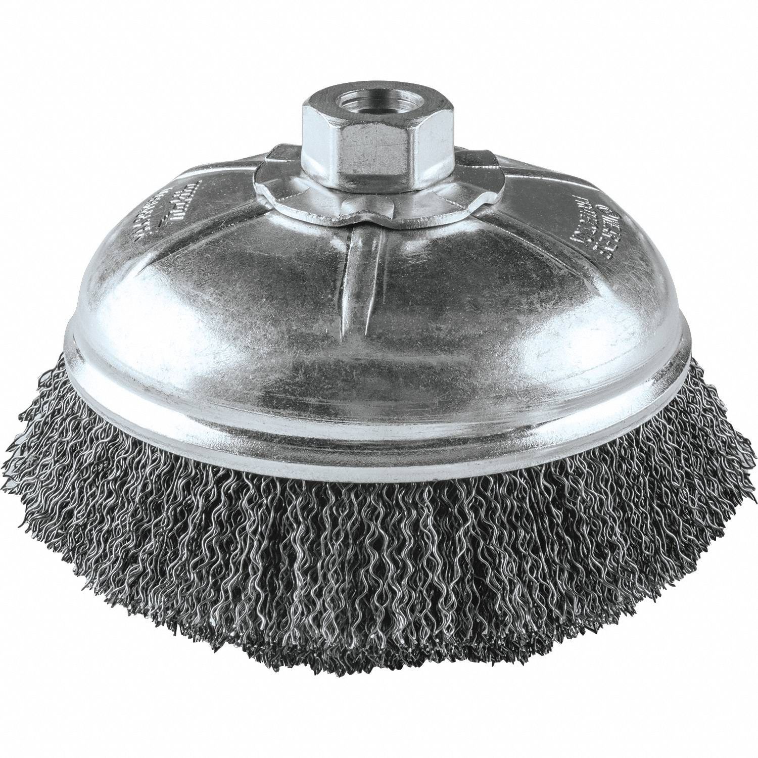 Cup Brush, Crimped Wire, 1/64" Brush Dia.