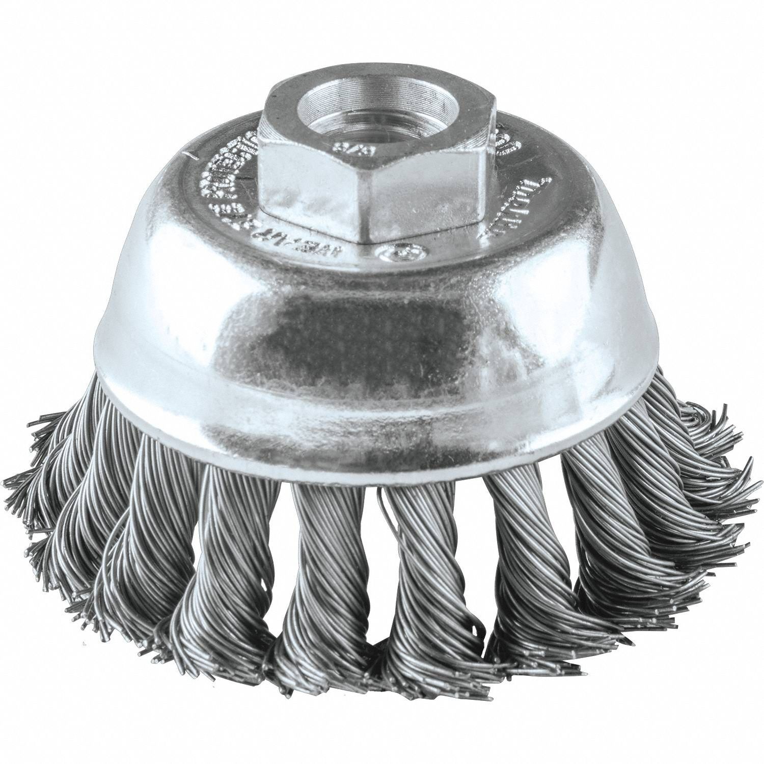 Cup Brush, Knotted Wire, 1/64" Brush Dia.
