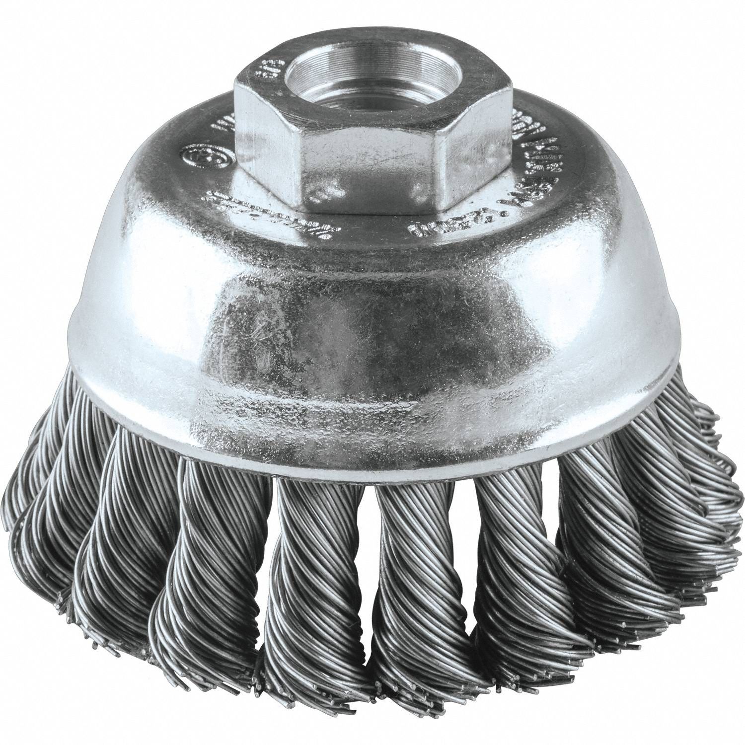 Cup Brush, Knotted Wire, 1/64" Brush Dia.
