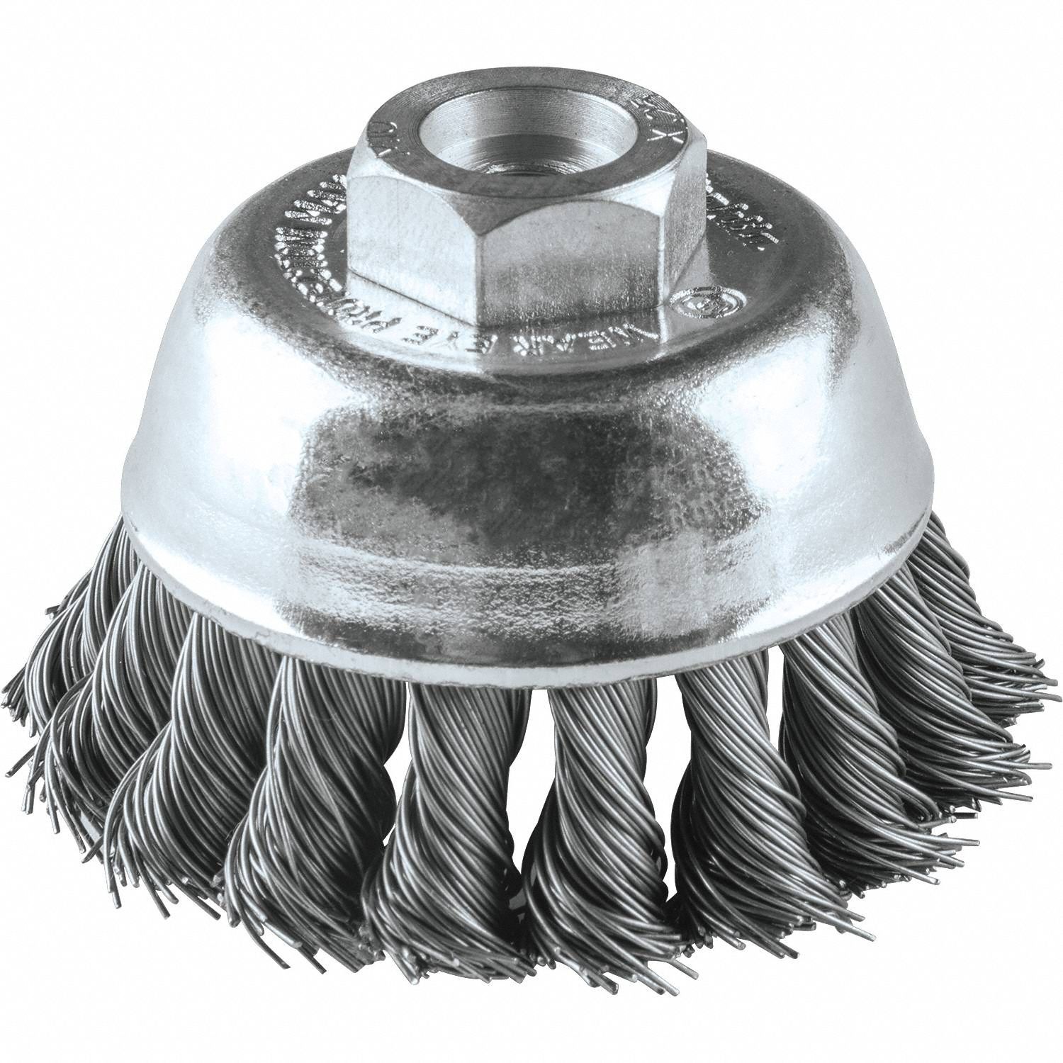 Cup Brush, Knotted Wire, 1/64" Brush Dia.