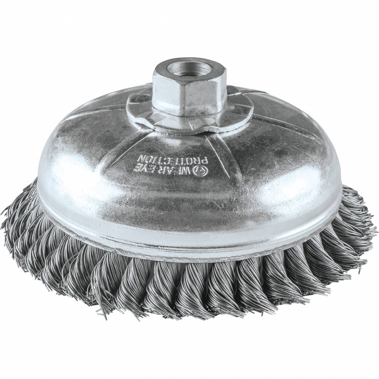 Cup Brush, Knotted Wire, 1/64" Brush Dia.