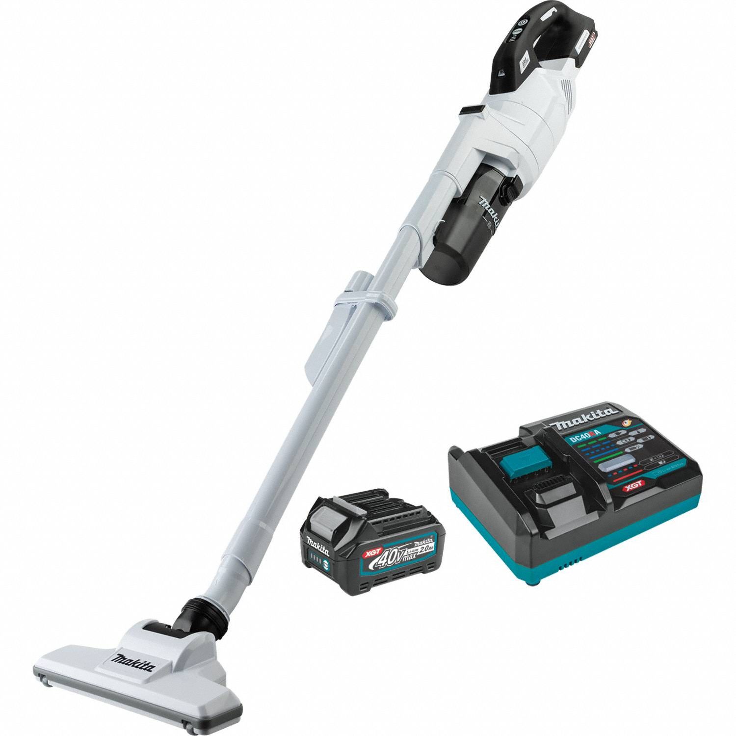 MAKITA, 9 in Cleaning Path Wd, 35 cfm Vacuum Air Flow, Cordless Upright