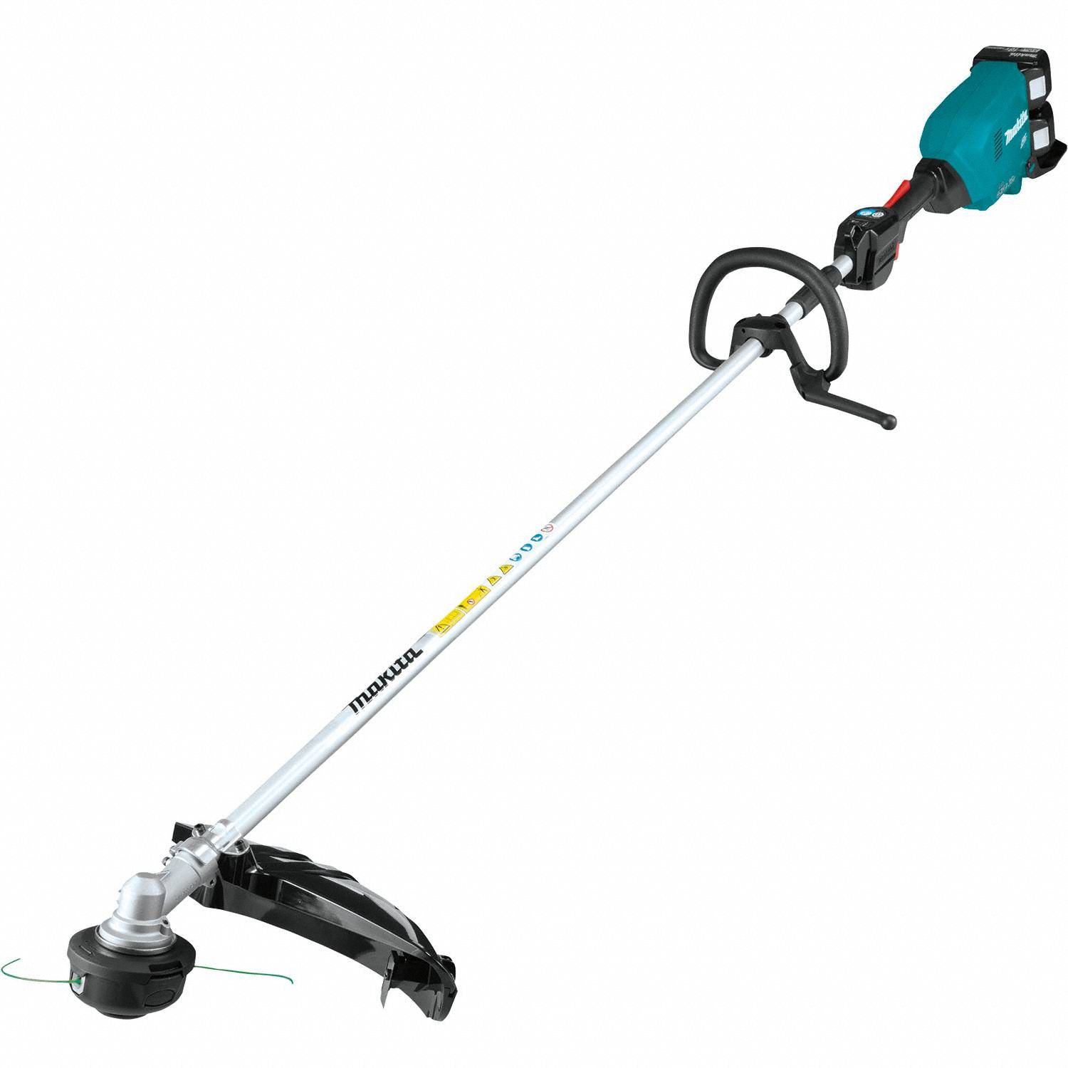 Battery-Powered String Trimmer Kit: 17 in Cutting Wd, Straight Shaft, 73 in Shaft Lg, 30 cc