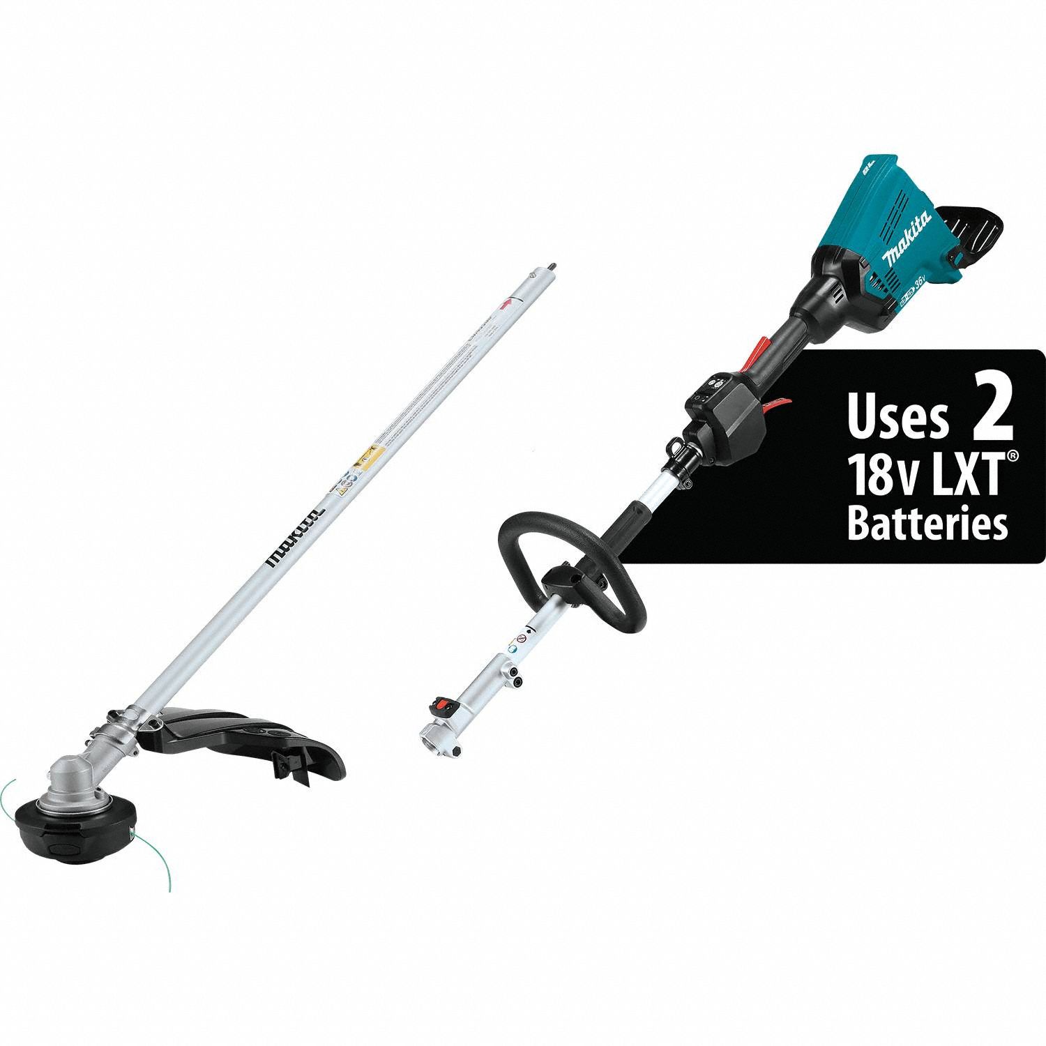 Battery-Powered String Trimmer Kit: 17 in Cutting Wd, Straight Shaft, 71 1/2 in Shaft Lg