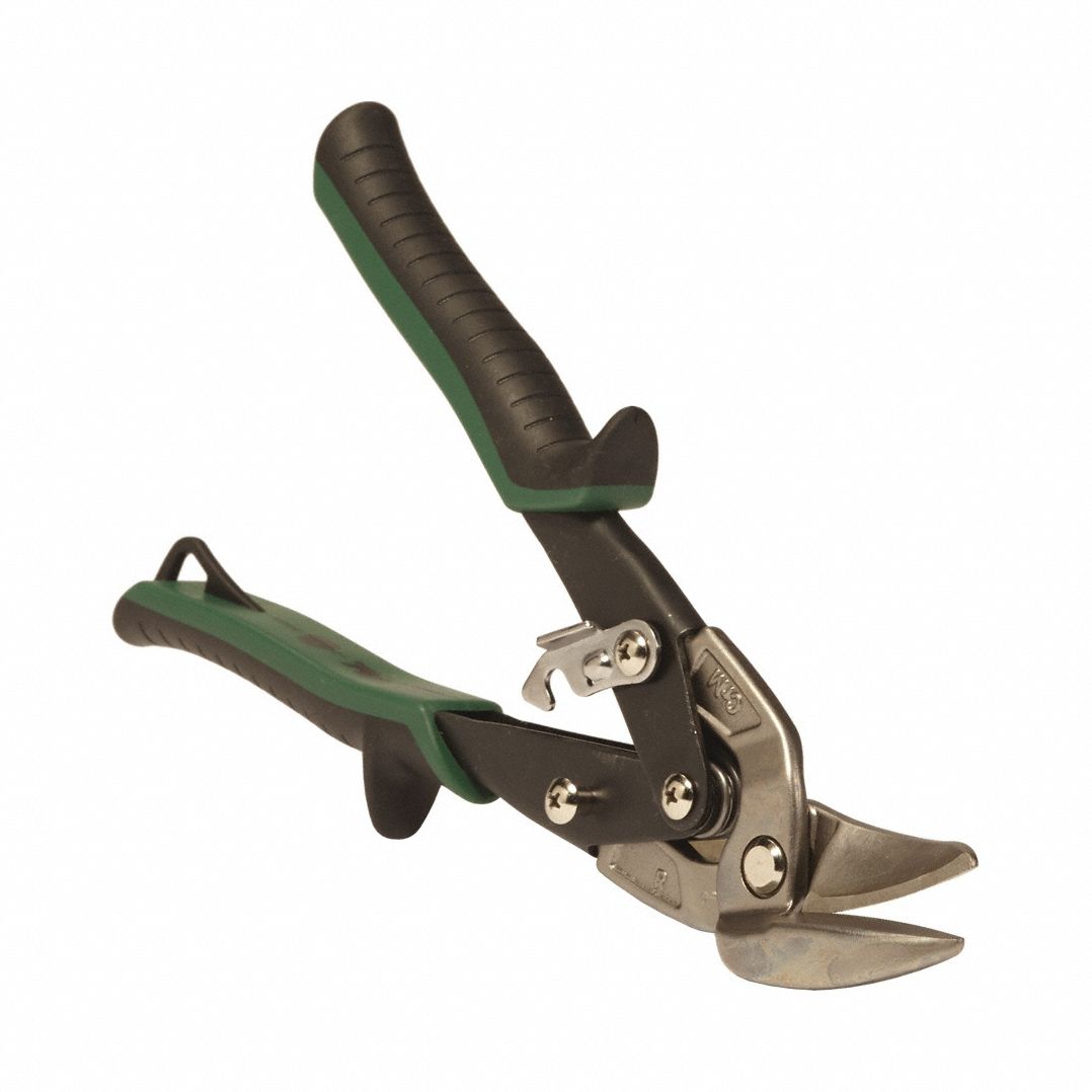 Aviation Snip: Right, 9 3/4 in Overall Lg, 1 1/4 in Cutting Lg, Steel, TPR, Steel