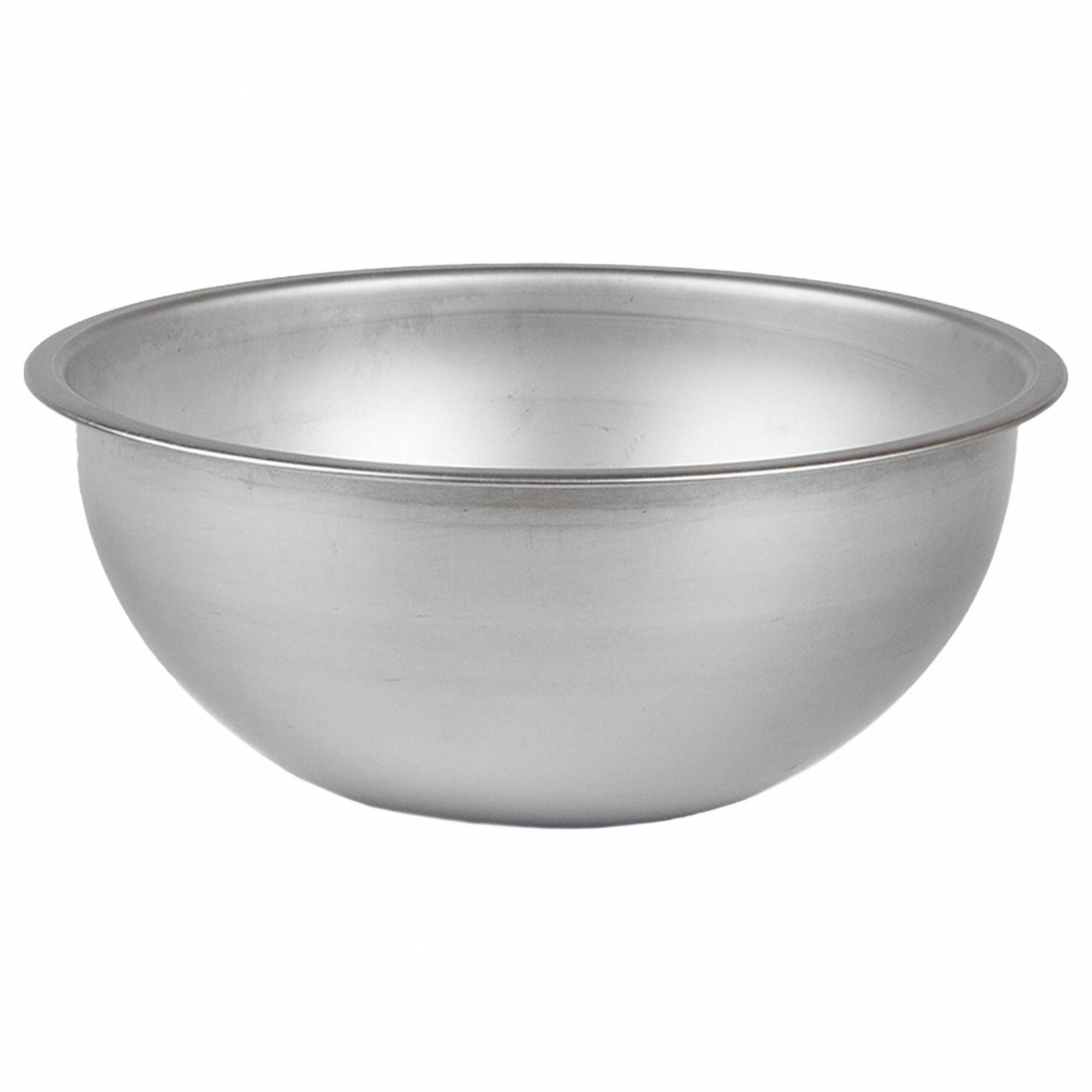 Sponge Basin: Stainless Steel, 128 oz Capacity, 10 3/8 in Overall Dia, Silver