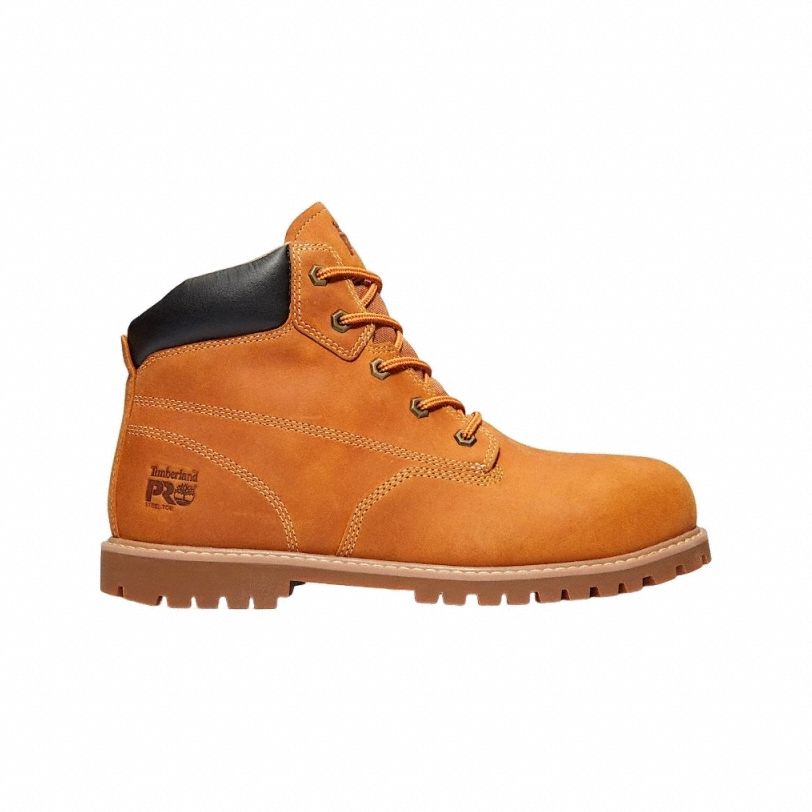 6-Inch Work Boot: Men's, Size 8 1/2, M, Tan, Steel Toe Cap, Removable Insole