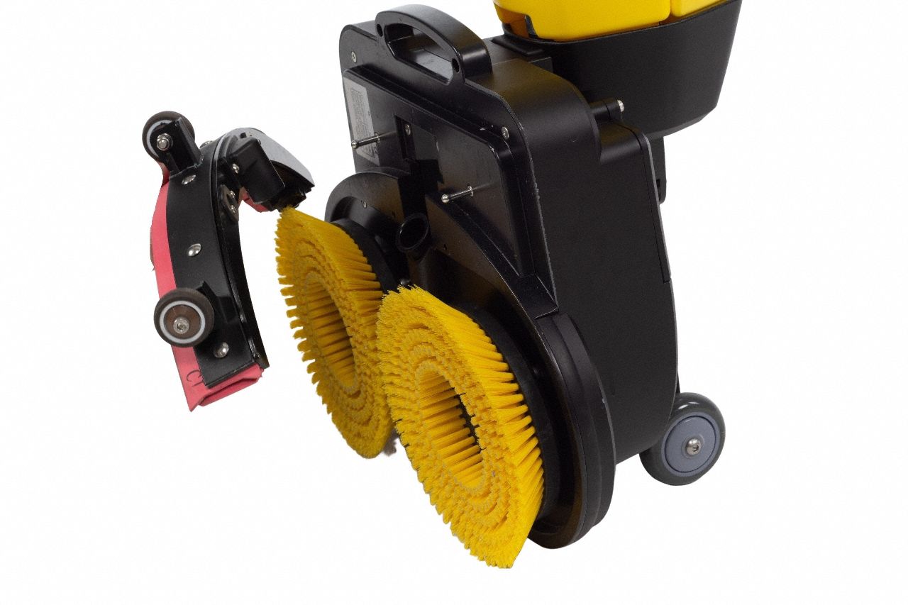 Rotary Brush: Round, 8 1/2 in Brush Dia, For Machine Size 17 1/2 in, Nylon, Yellow