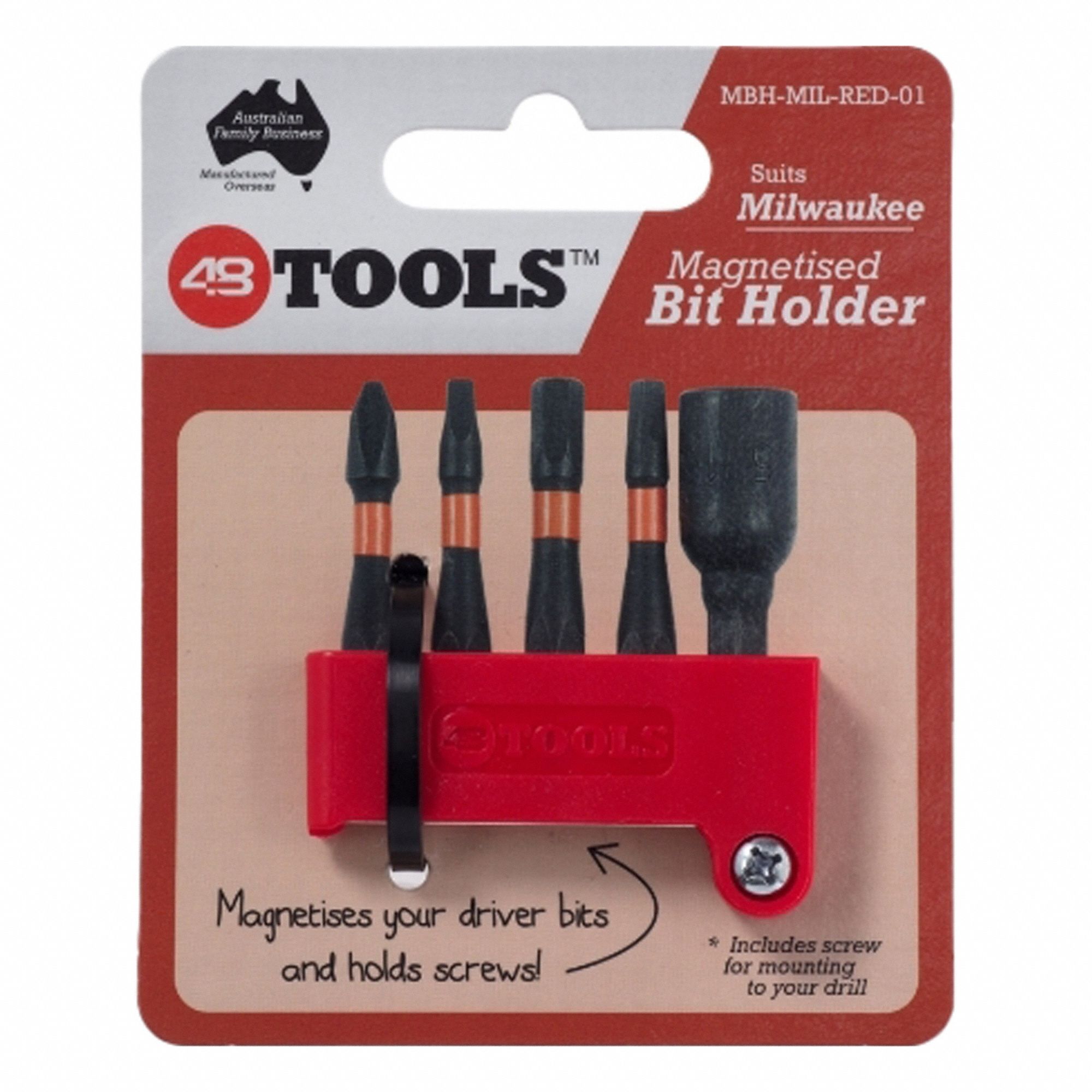 Bit Holder: Bit Holder, Milwaukee Power Tools, Milwaukee, 3/8 in Overall Ht