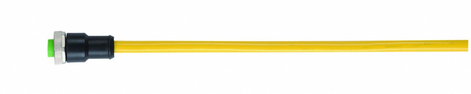 Cordset: 7/8" Female Straight x Bare Wire, 4 Pins, Yellow, PVC, 5 m Cable Lg, 9 A Max Current (A)