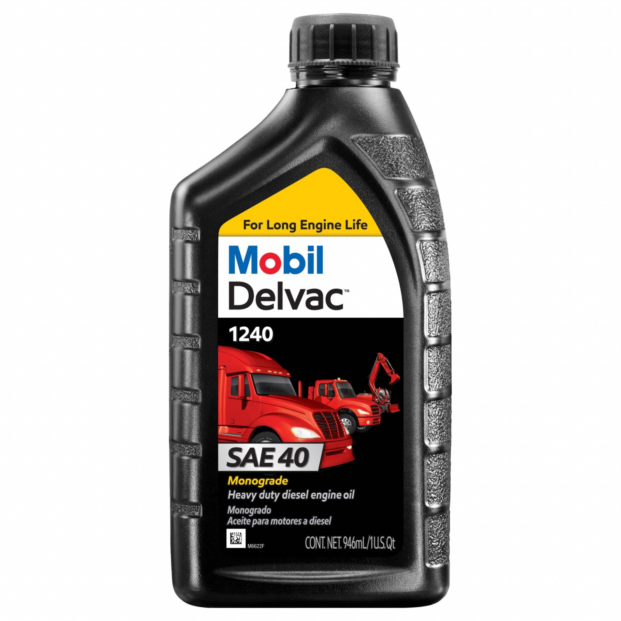 Motor Oil: Conventional, 1 qt Size, 40, Mobil Delvac 1240