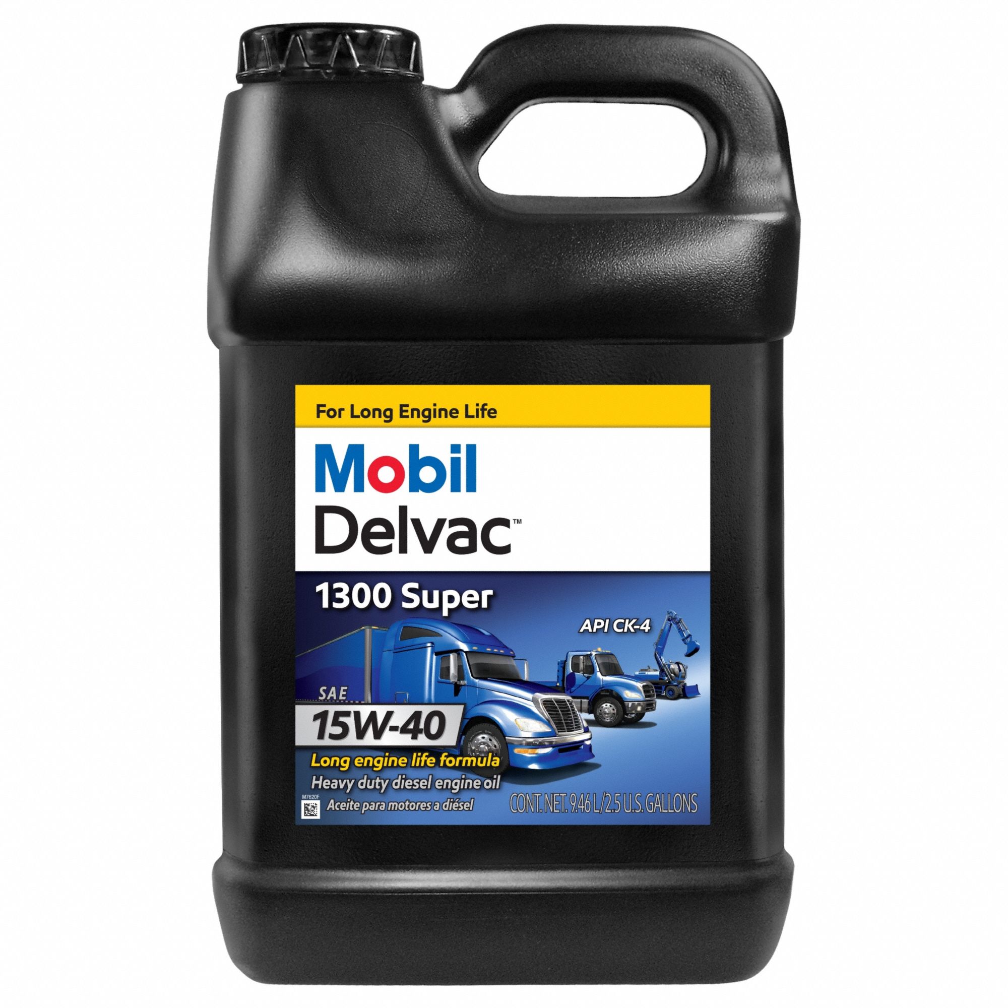 Motor Oil: Synthetic Blend, Biodegradable, 2.5 gal Size, 15W-40, Delvac