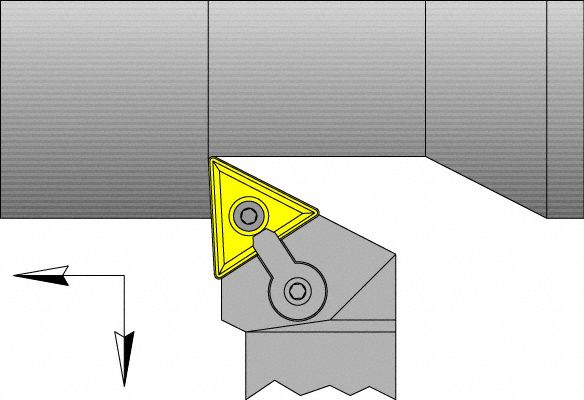 Indexable Turning Toolholder: MTJN Toolholder, TNM. Insert, Triangle, 4 in Overall Lg