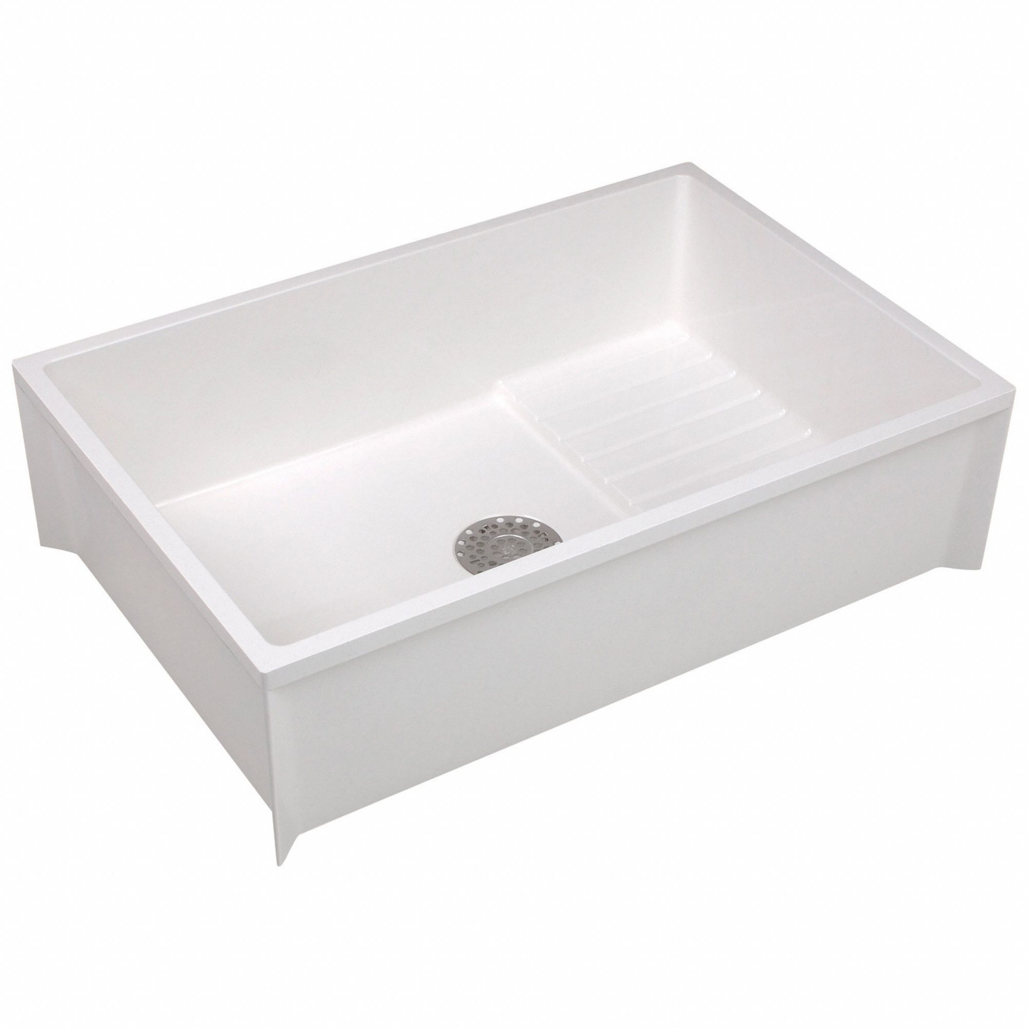 MOP BASIN: E. L. MUSTEE, SMC FIBERGLASS, 10 IN H, 24 IN X 36 IN BOWL SIZE