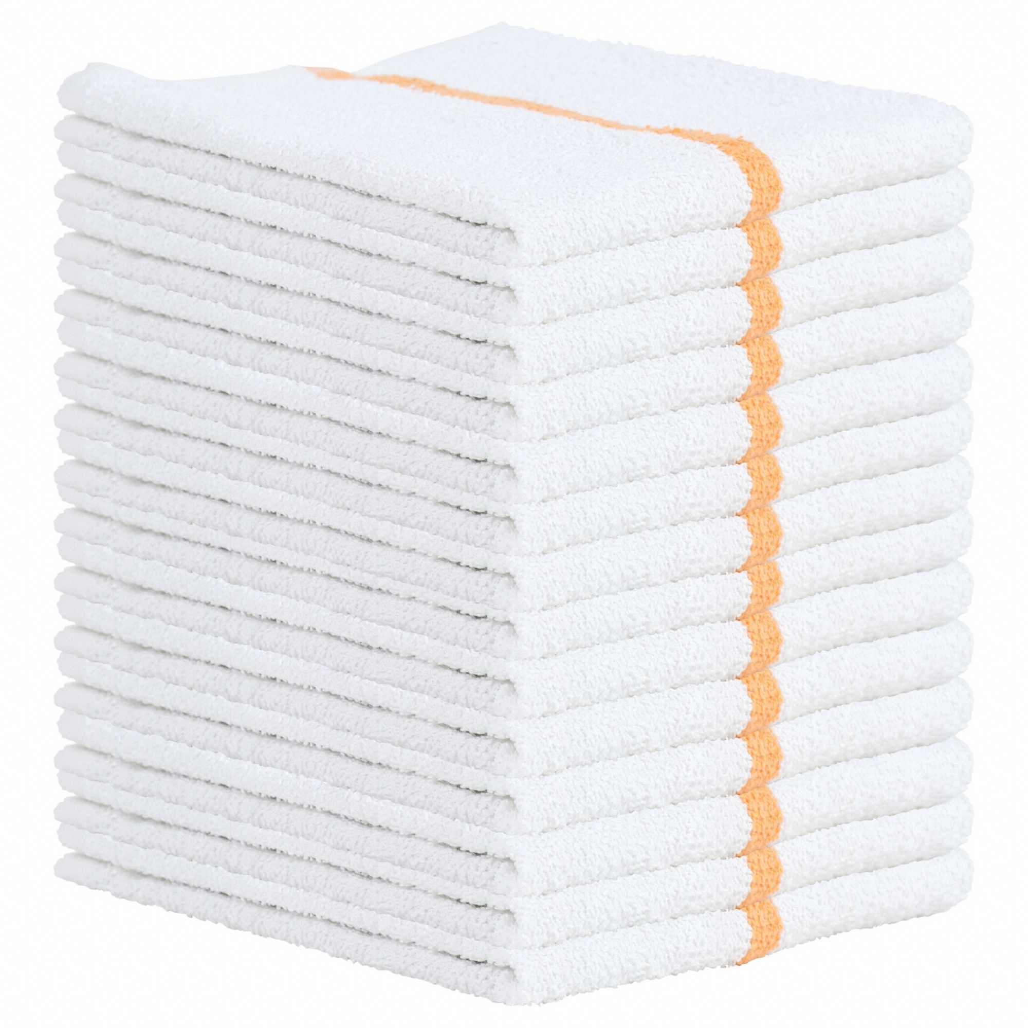 Bar Towel: Gold, Striped, Cotton, 19 in Overall Lg, 16 in Overall Wd