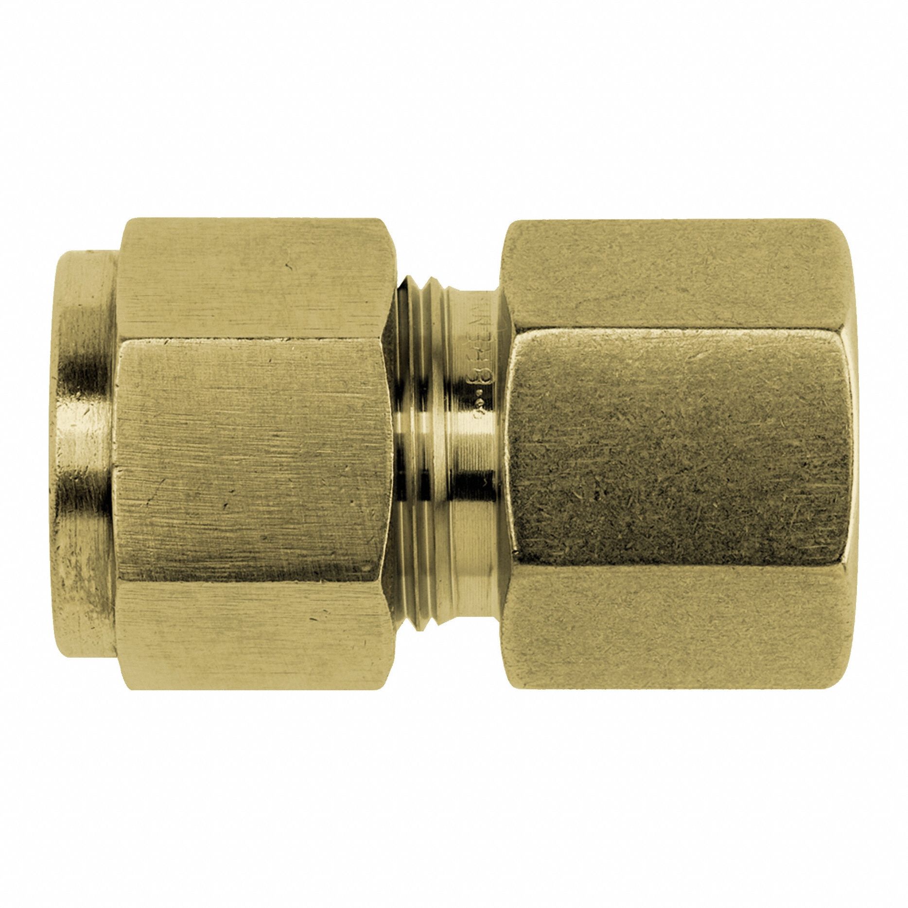 Compression Fitting Adapter: 1/2 in OD x 1/2 in Pipe Size, Tube x FNPT, Brass