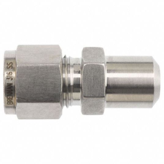 1/8 in. Tube O.D. x 1/4 in. Male AN - AN Union - Double Ferrule - 316  Stainless Steel Compression Tube Fitting