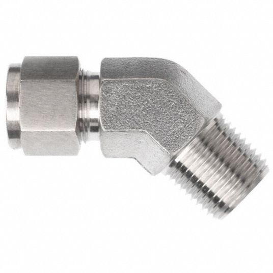 316 Stainless Steel, Compression x MNPT, Male NPT 45° Elbow -  798CG6