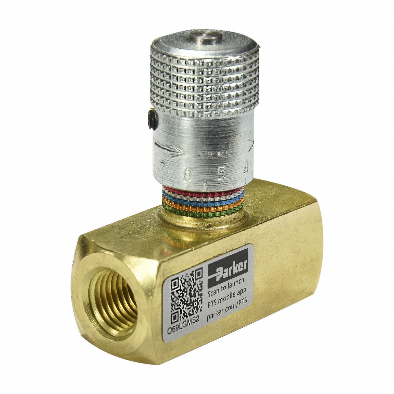 Flow Control Valve: 25 gpm Max Flow Rate, #12 NPT, #12 NPT, 2, 000 psi Max Pressure, Brass