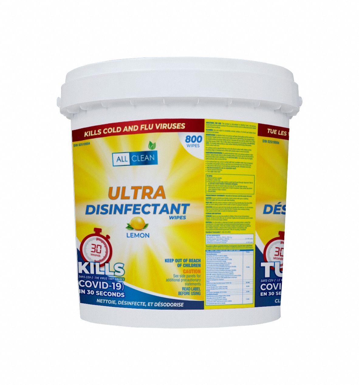 LEMON ULTRA DISINFECTANT WIPE 800CT PAIL