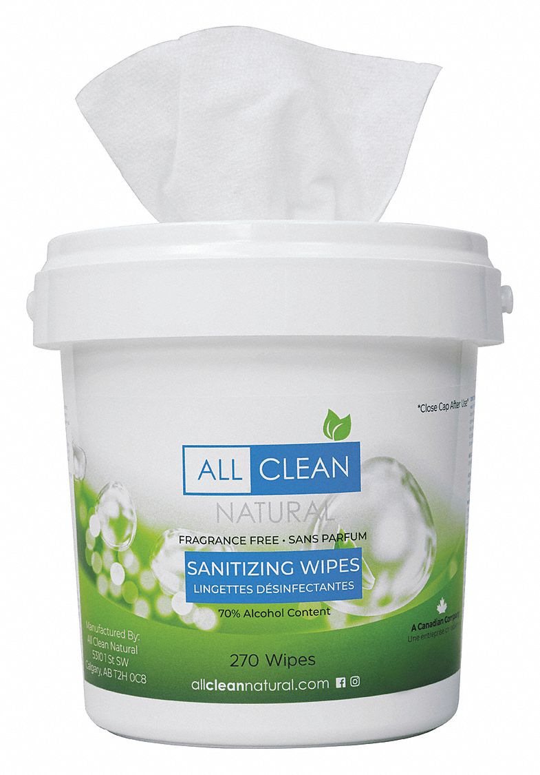 HAND SANITIZING WIPES, WHITE, 5 X 5 IN SHEETS, ALCOHOL/HYDROGEN PEROXIDE, 270 WIPE BUCKET