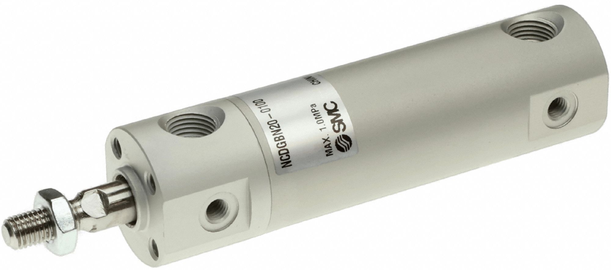 Round Body Cylinder: 3/4 in Bore, 1 1/2 in Stroke, Repairable, Aluminum, Basic Mounting