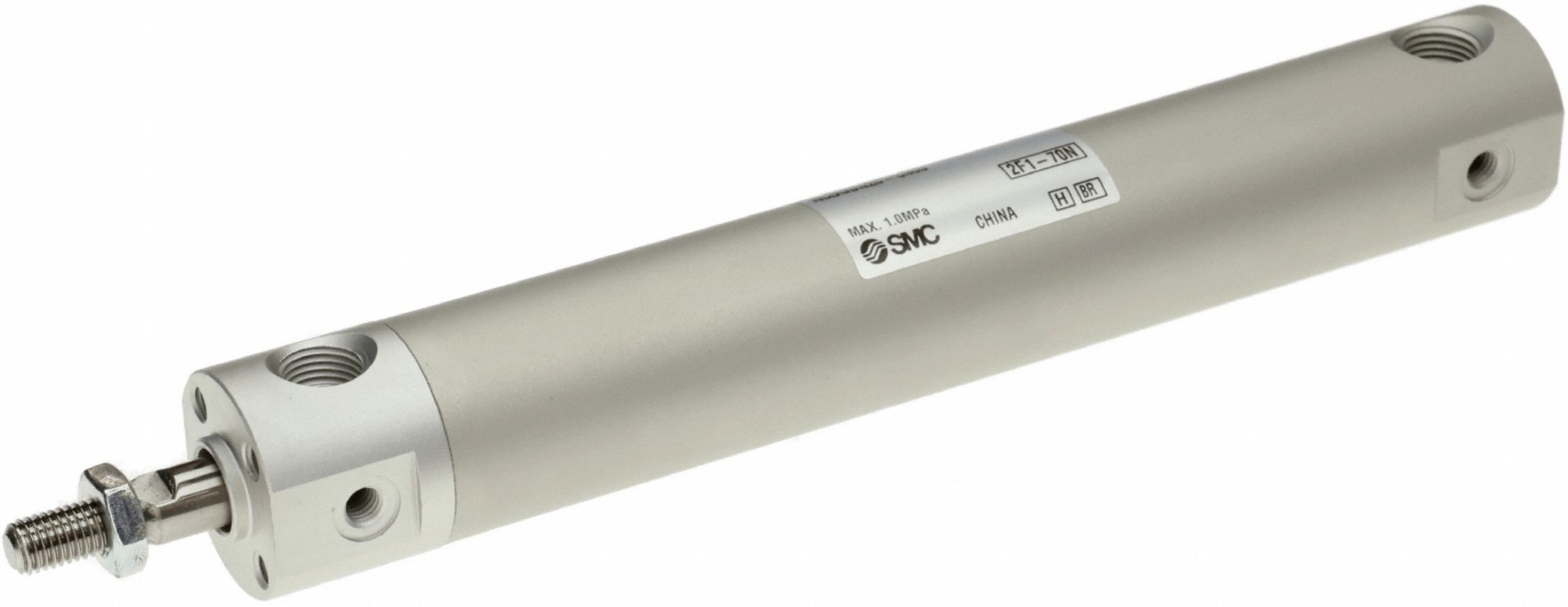 Round Body Cylinder: 3/4 in Bore, 4 in Stroke, Repairable, Aluminum, Basic Mounting