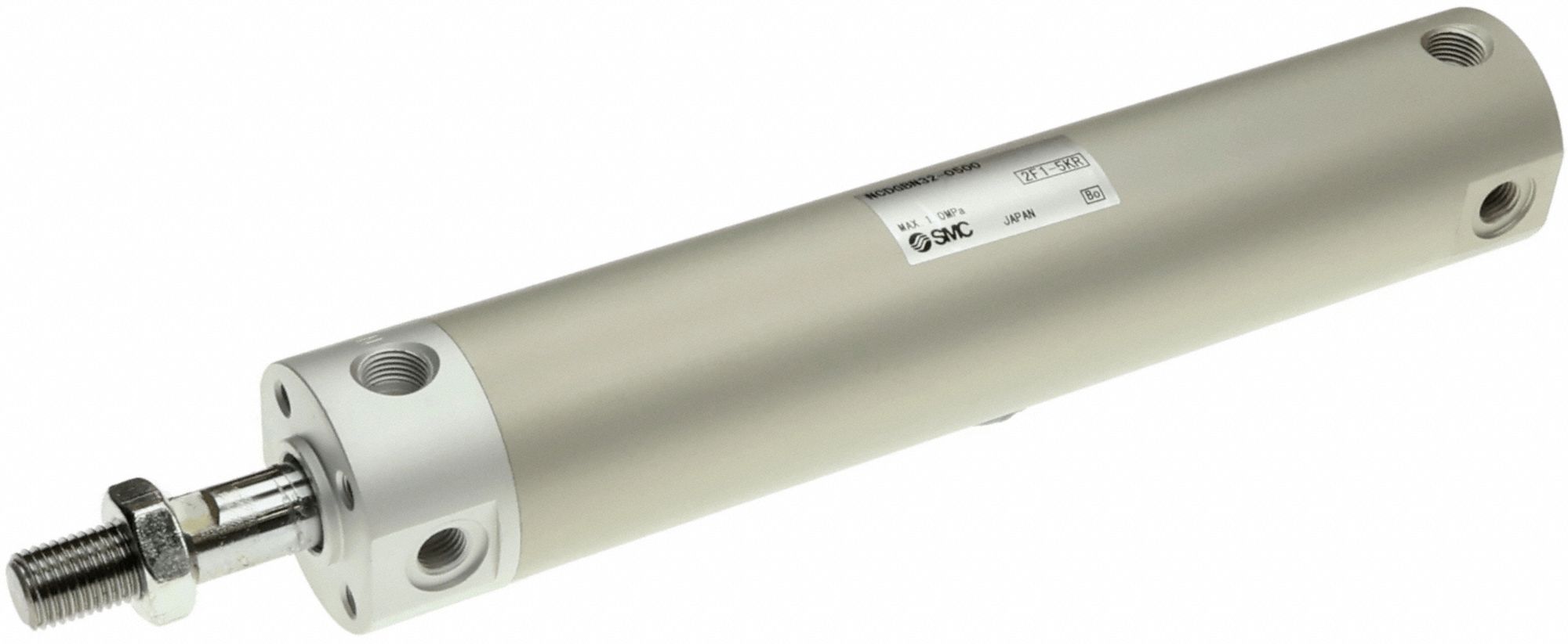 Round Body Cylinder: 1 1/4 in Bore, 5 in Stroke, Repairable, Aluminum, Basic Mounting