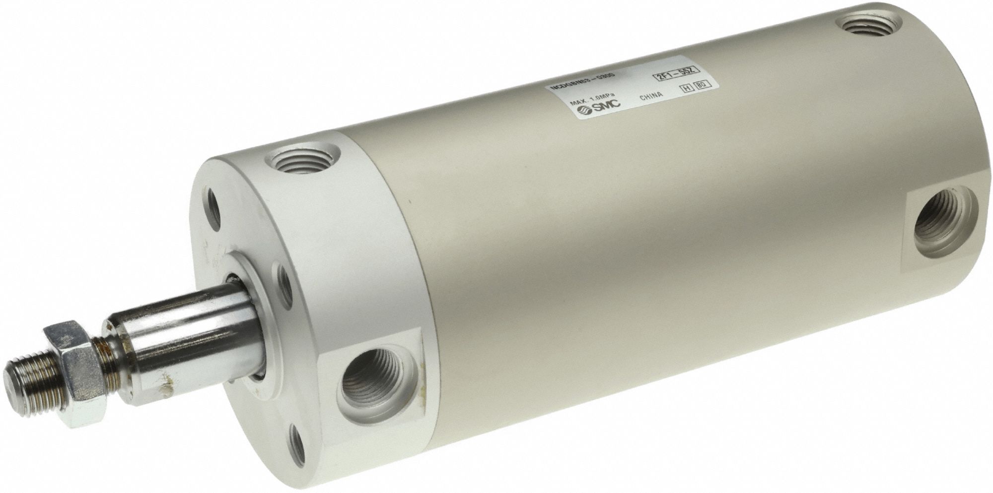 Round Body Cylinder: 2 1/2 in Bore, 3 in Stroke, Repairable, Aluminum, Basic Mounting, NCG