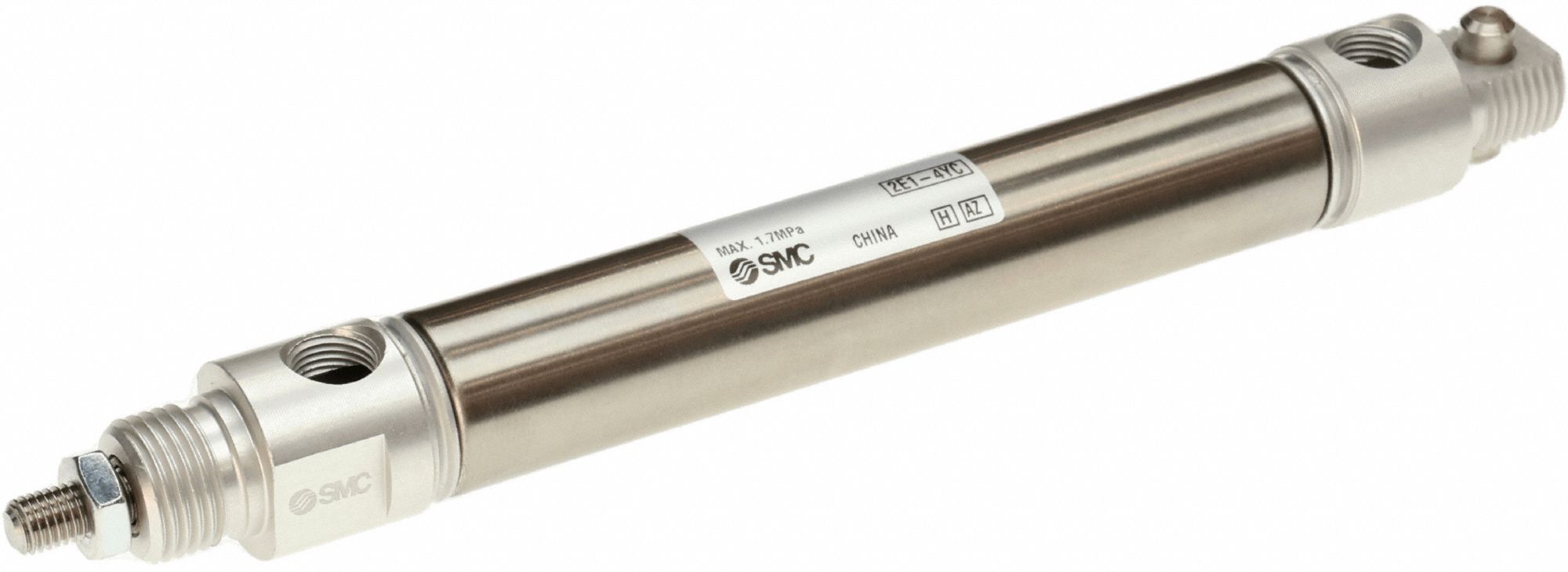 Round Body Cylinder: 7/8 in Bore, 1 in Stroke, Non-Repairable, Stainless Steel, Magnetic Piston