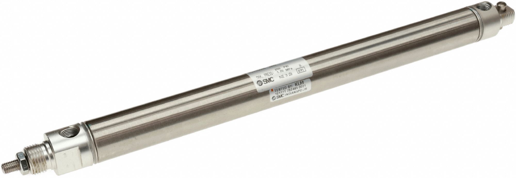 Round Body Cylinder: 3/4 in Bore, 9 in Stroke, Non-Repairable, Stainless Steel, Magnetic Piston