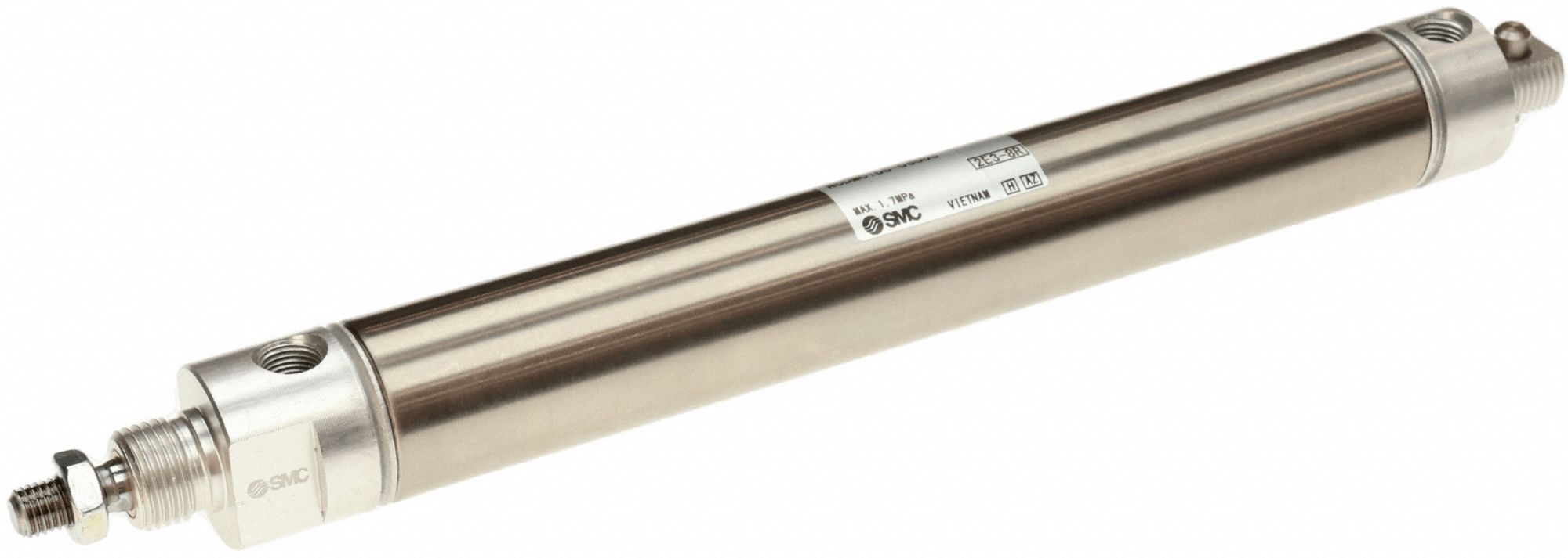 Round Body Cylinder: 1 1/16 in Bore, 7 in Stroke, Non-Repairable, Stainless Steel