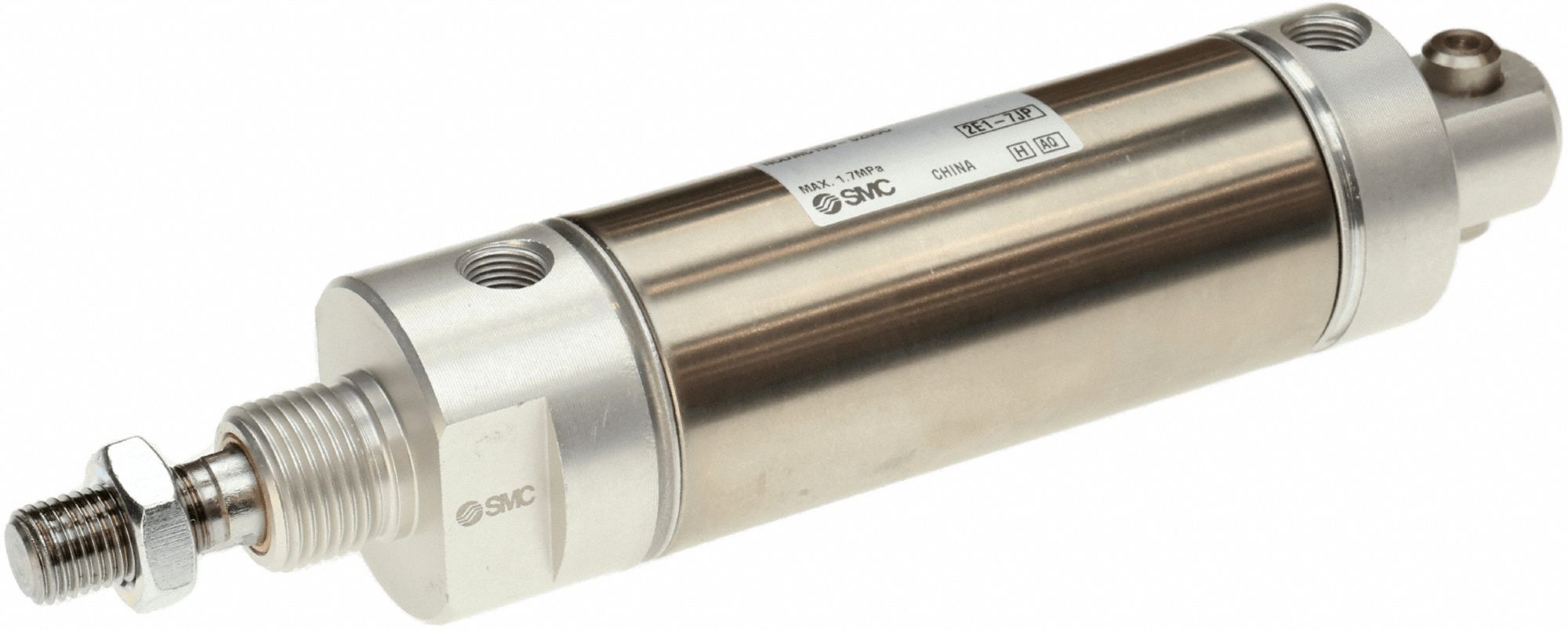 Round Body Cylinder: 1 1/2 in Bore, 10 in Stroke, Non-Repairable, Stainless Steel