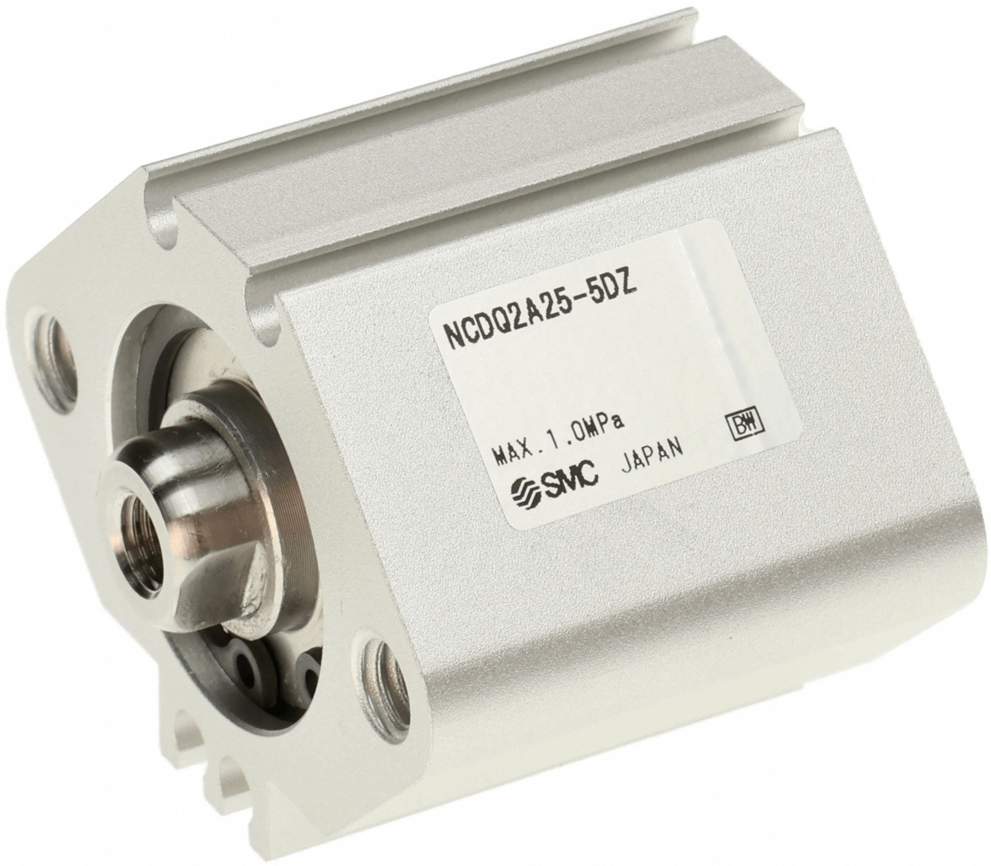 Compact Cylinder: 25 mm Bore Dia, 10 mm Stroke Lg, Tapped Hole Mounting, Aluminum, M5 x 0.8