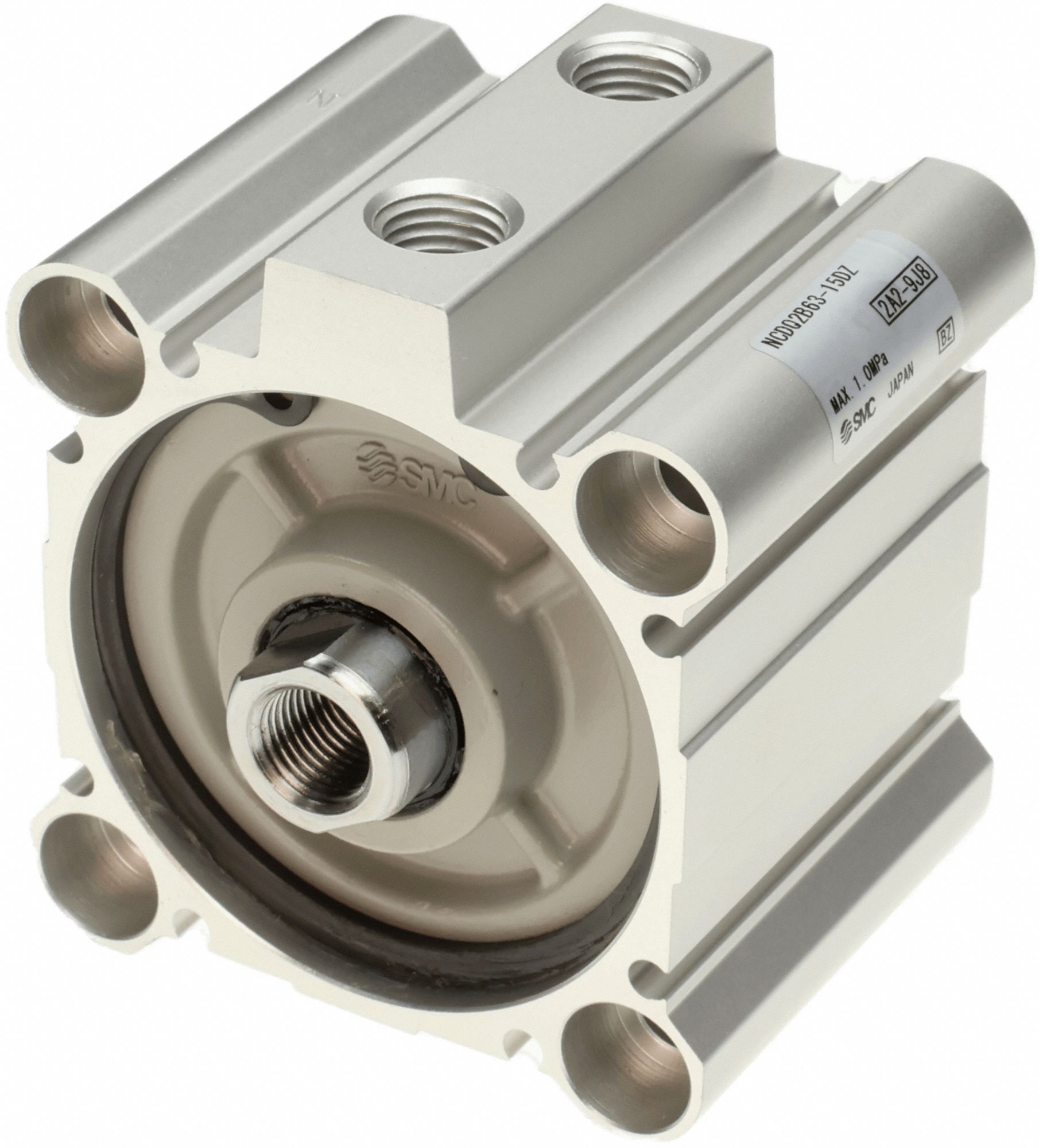Compact Cylinder: 63 mm Bore Dia, 30 mm Stroke Lg, Through Hole Mounting, Aluminum, NCQ2