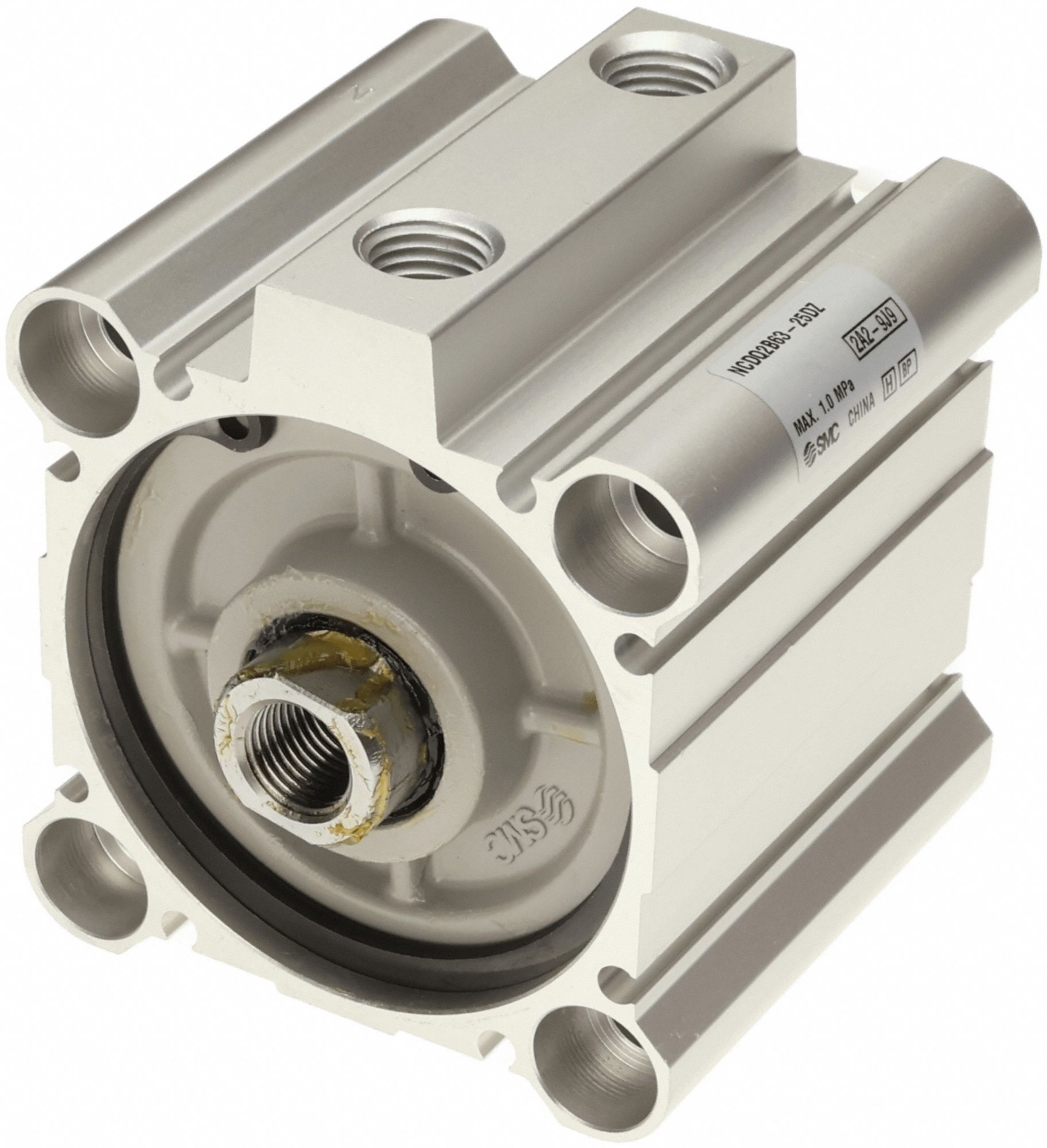 Compact Cylinder: 63 mm Bore Dia, 35 mm Stroke Lg, Through Hole Mounting, Aluminum, NCQ2