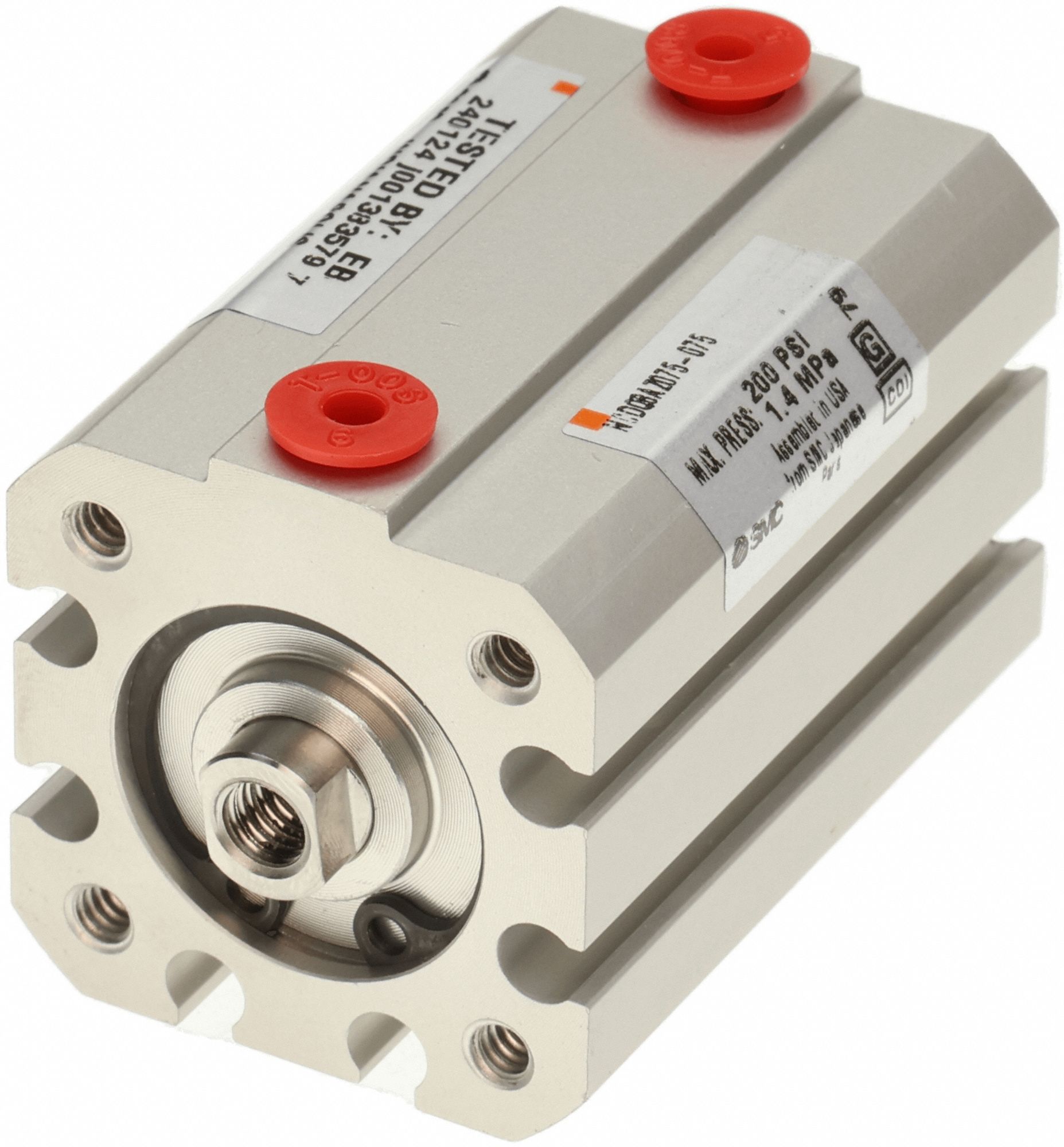 Compact Cylinder: 3/4 in Bore Dia, 3 in Stroke Lg, Tapped Hole Mounting, Aluminum, #10-32 UNF