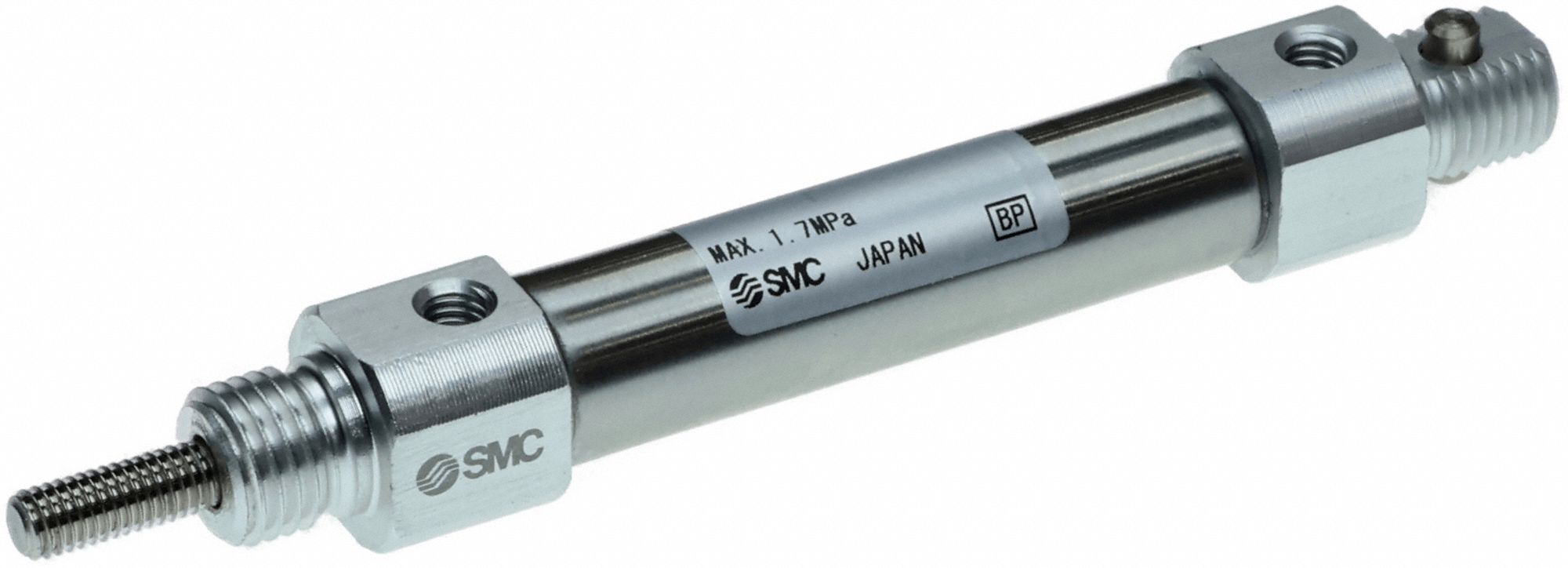 Round Body Cylinder: 7/16 in Bore, 1 in Stroke, Non-Repairable, Stainless Steel, Pivot Mounting