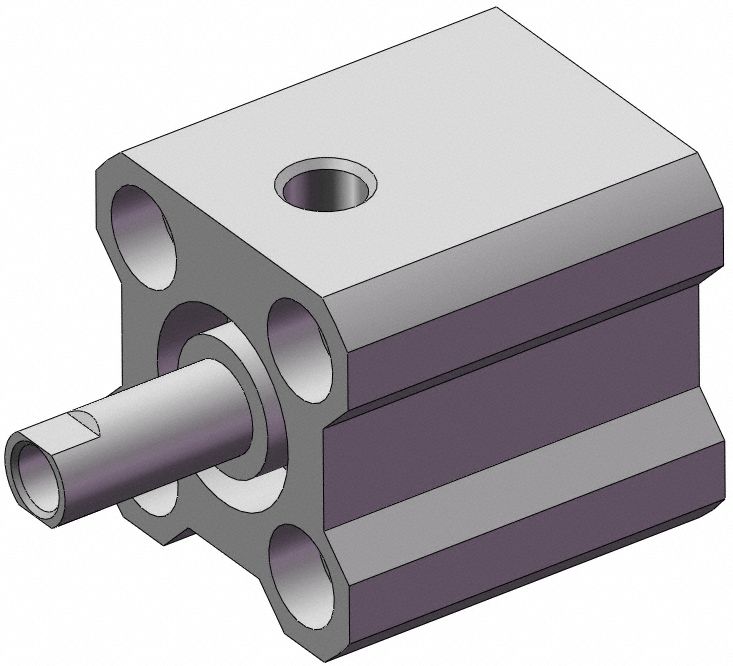 Compact Cylinder: 12 mm Bore Dia, 10 mm Stroke Lg, Non-Magnetic Piston, Through Hole Mount