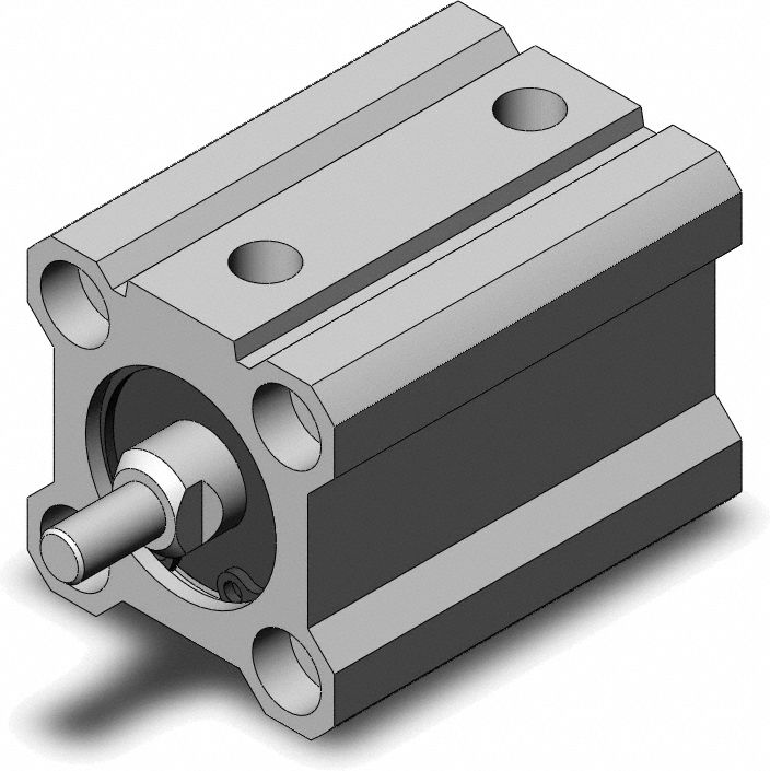 Compact Cylinder: 16 mm Bore Dia, 20 mm Stroke Lg, Through Hole Mounting, Aluminum, M5 x 0.8