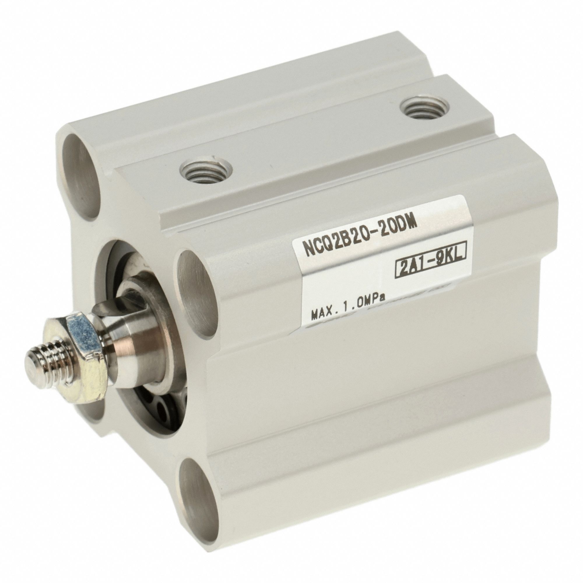 Compact Cylinder: 20 mm Bore Dia, 20 mm Stroke Lg, Through Hole Mounting, Aluminum, M5 x 0.8