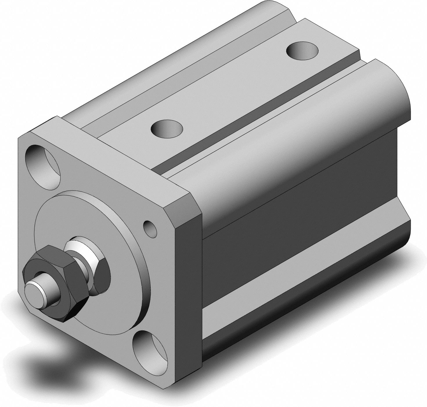 Compact Cylinder: 16 mm Bore Dia, 20 mm Stroke Lg, Through Hole Mounting, Aluminum, M5 x 0.8