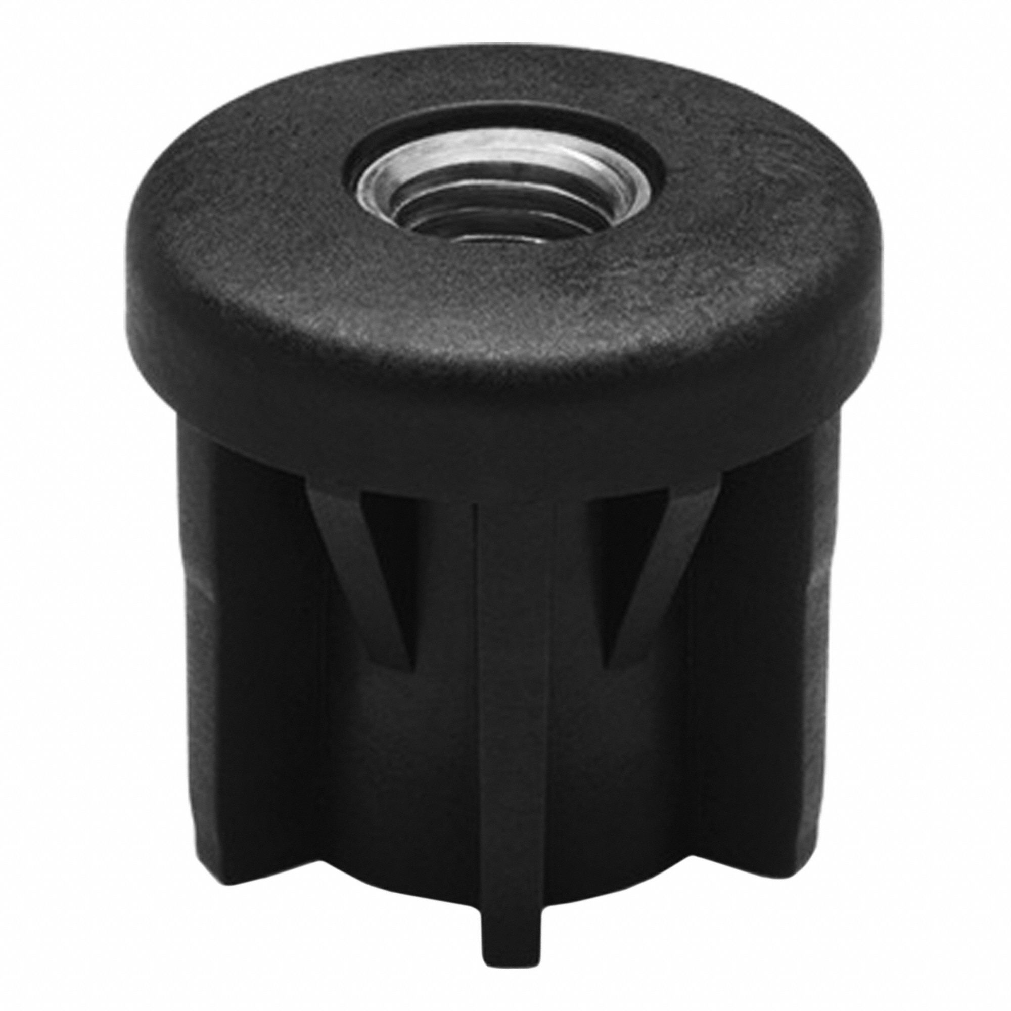 Tube End Leveling Mount: Round, Plastic, 5/8"-11 Thread Size, 1, 232 lb Capacity, 0.079 in