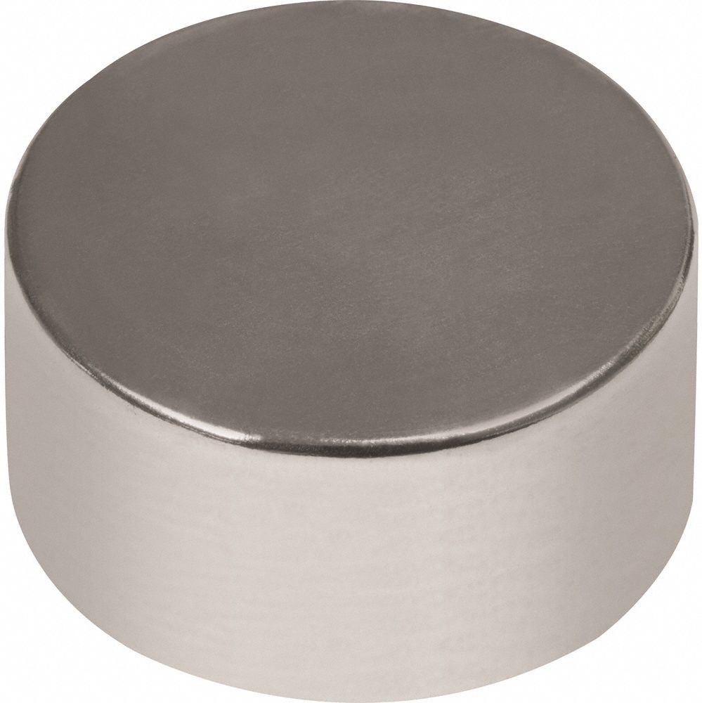 Rare Earth Magnet: Neodymium, 7/32 in Outside Dia, 0.1 in Thick, Disc Magnet, 35