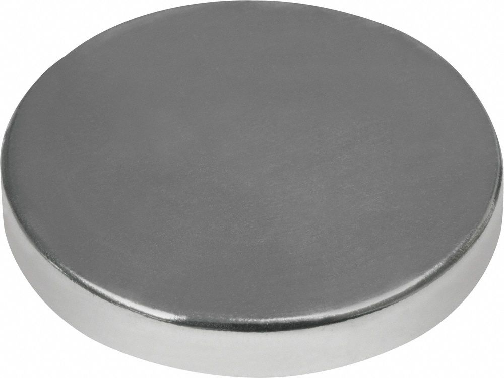 Rare Earth Magnet: Neodymium, 1/2 in Outside Dia, 0.125 in Thick, Disc Magnet, 35, Round