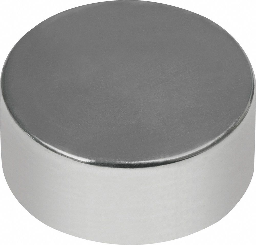 Rare Earth Magnet: Neodymium, 1/2 in Outside Dia, 0.187 in Thick, Disc Magnet, 35